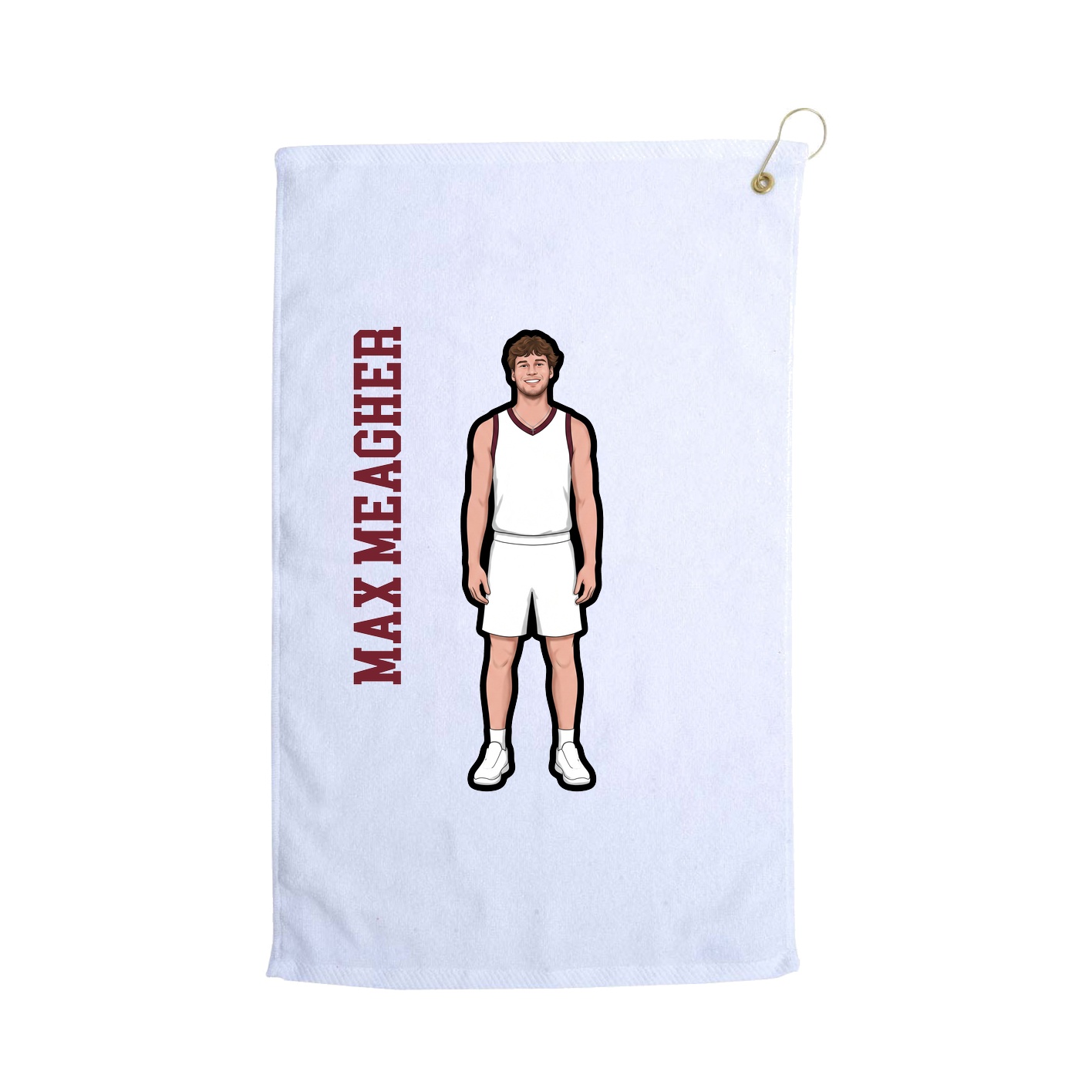 Golf Towel — Name Vertical in White
