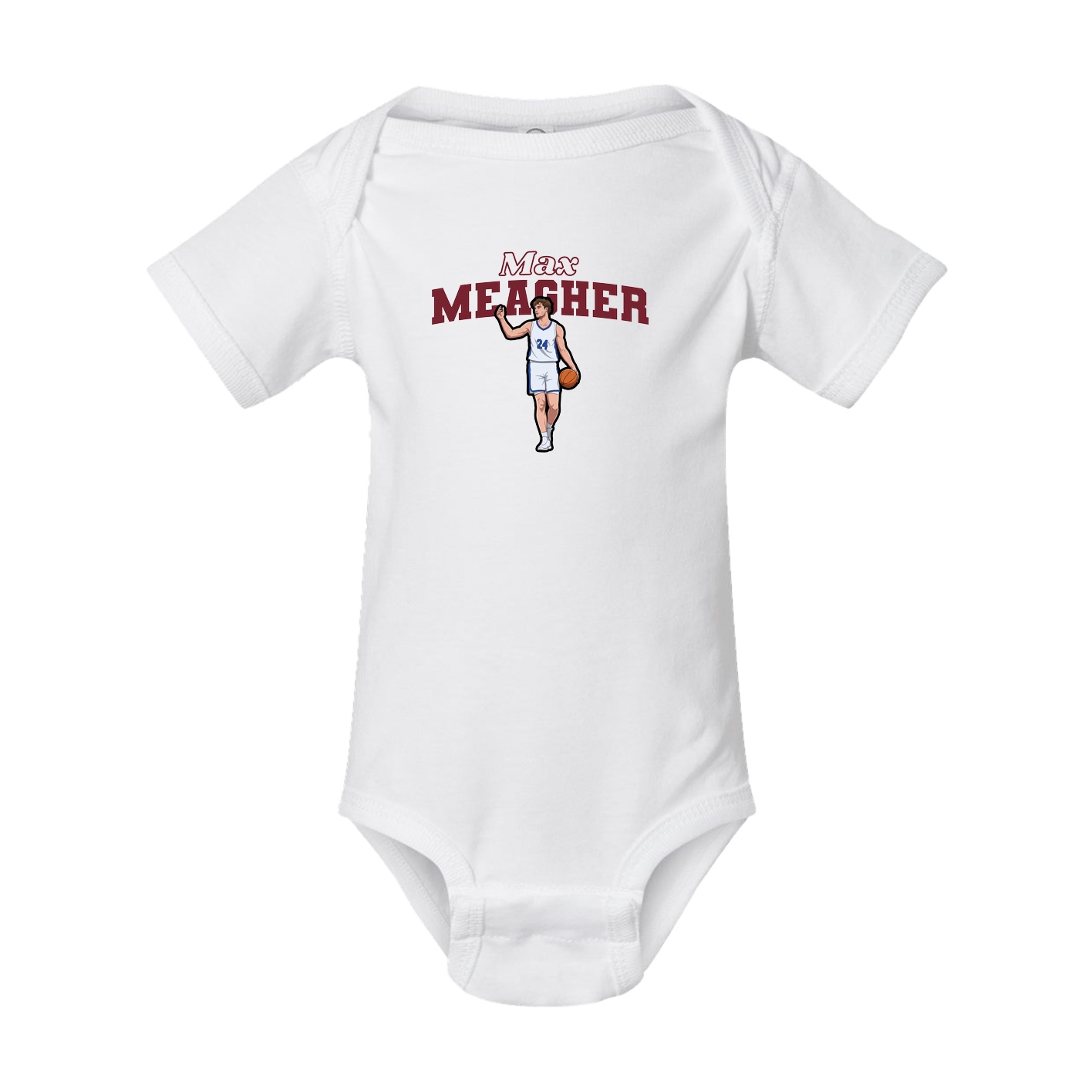 Baby Onesie — Name Arch in White