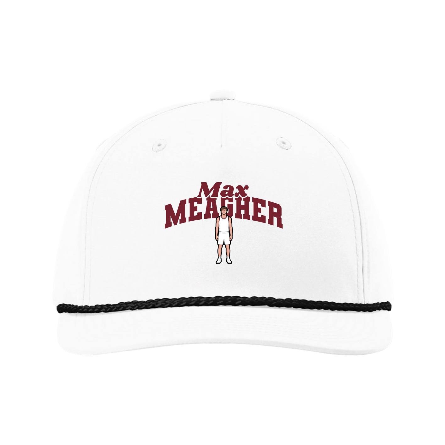 Five-Panel Classic Rope Cap — Signature Arch in White