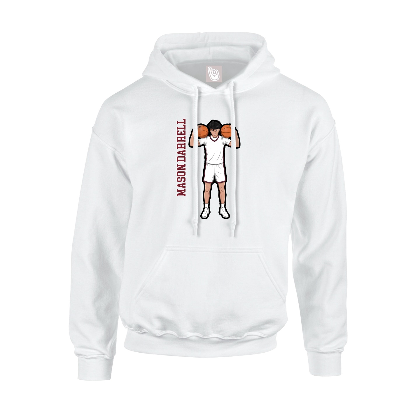 Hoodie — Name Vertical in White