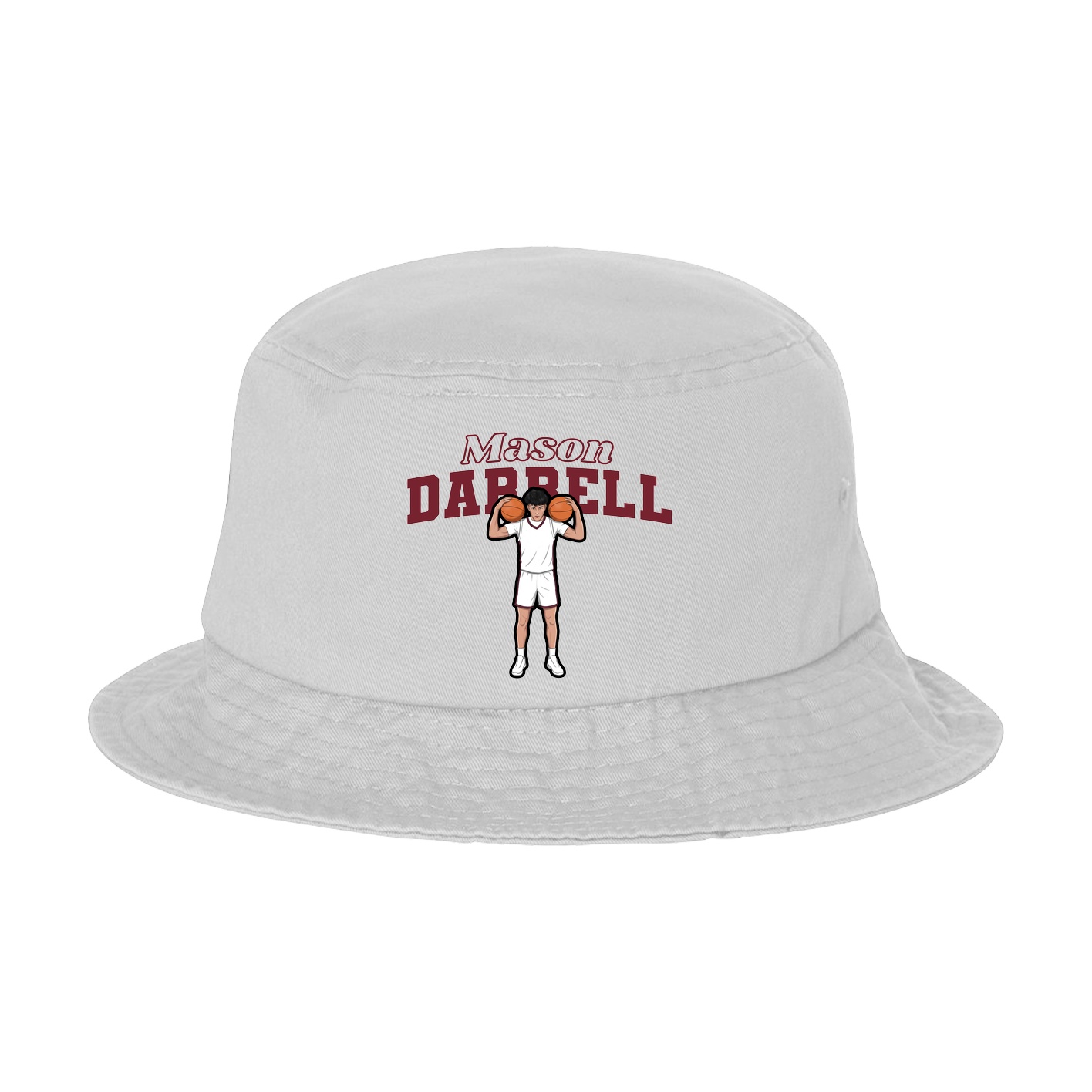 Bucket Cap — Name Arch in White