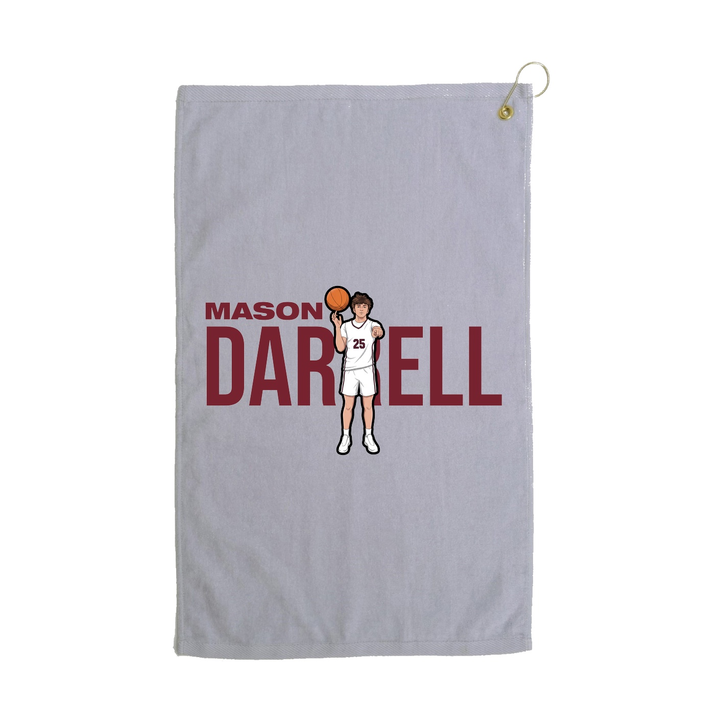 Golf Towel — Player Name in Grey