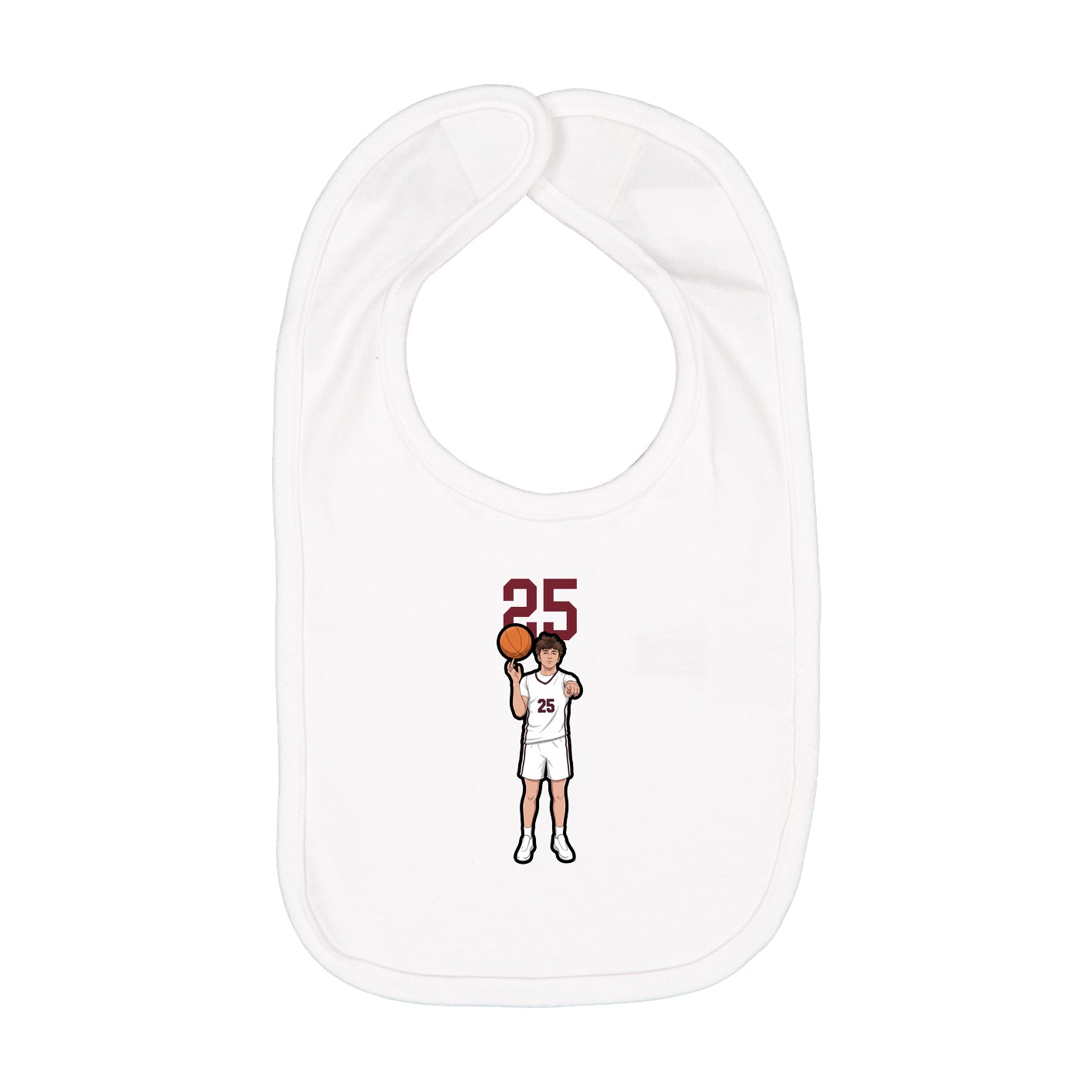Infant Bib — Number Top in White