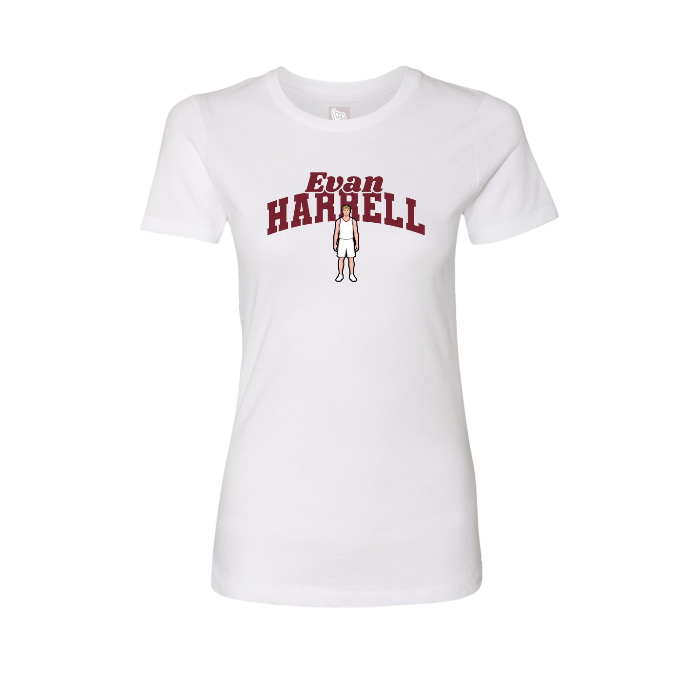 Fitted Women's Tee — Signature Arch in White