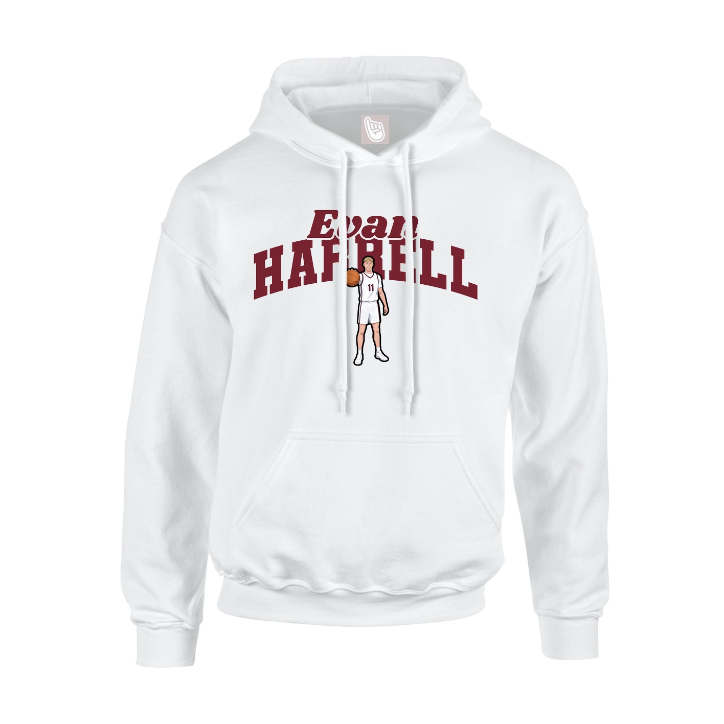 Youth Hoodie — Signature Arch in White
