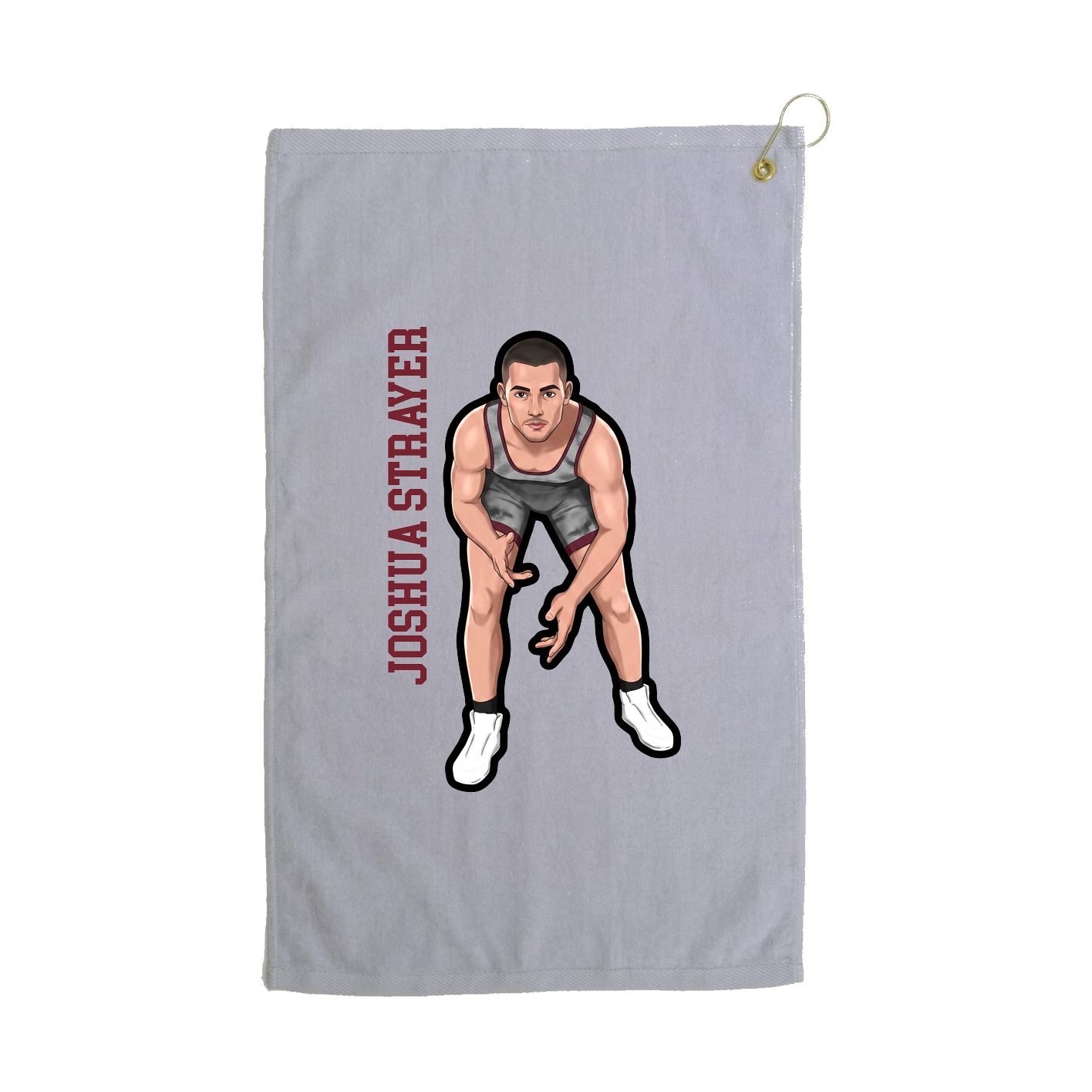 Golf Towel — Name Vertical in Grey