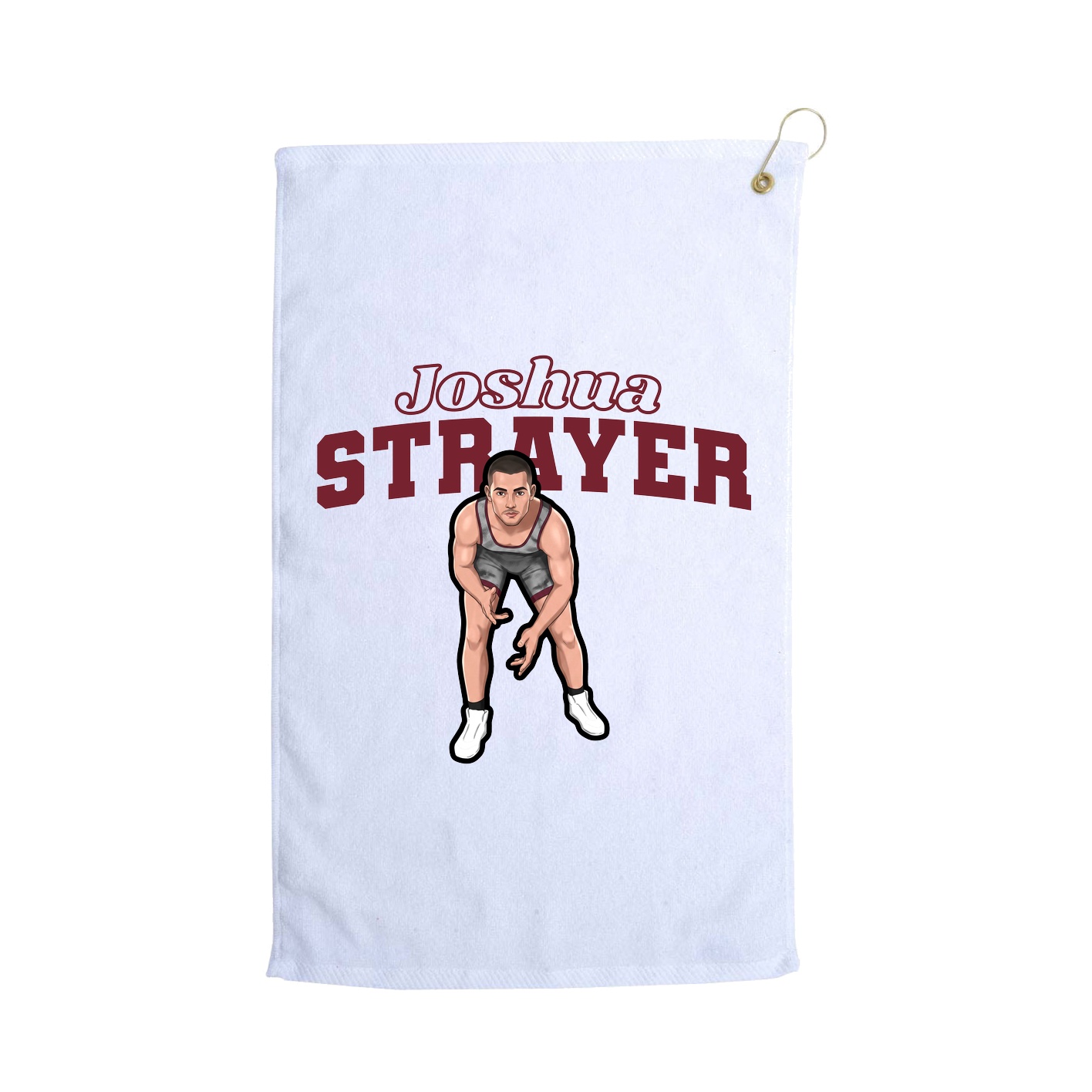 Golf Towel — Name Arch in White