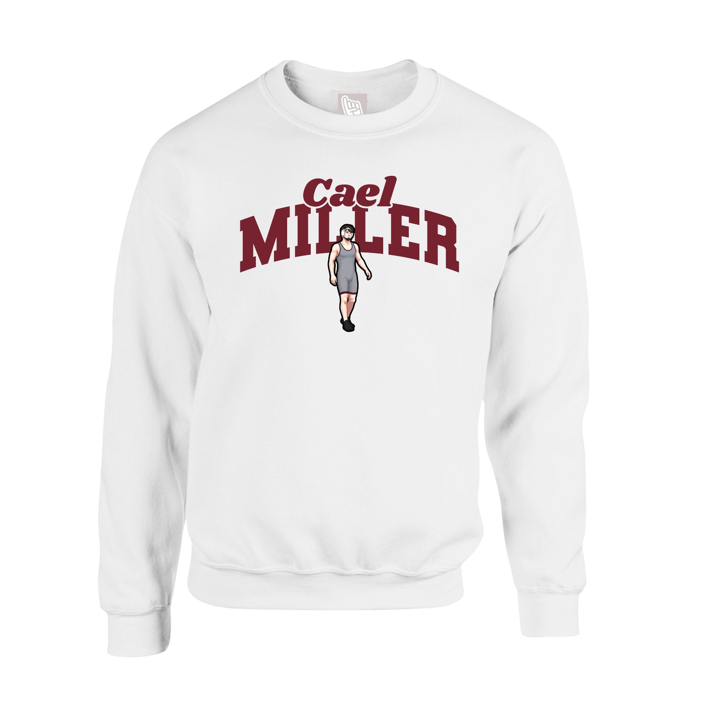 Fleece Crew — Signature Arch in White