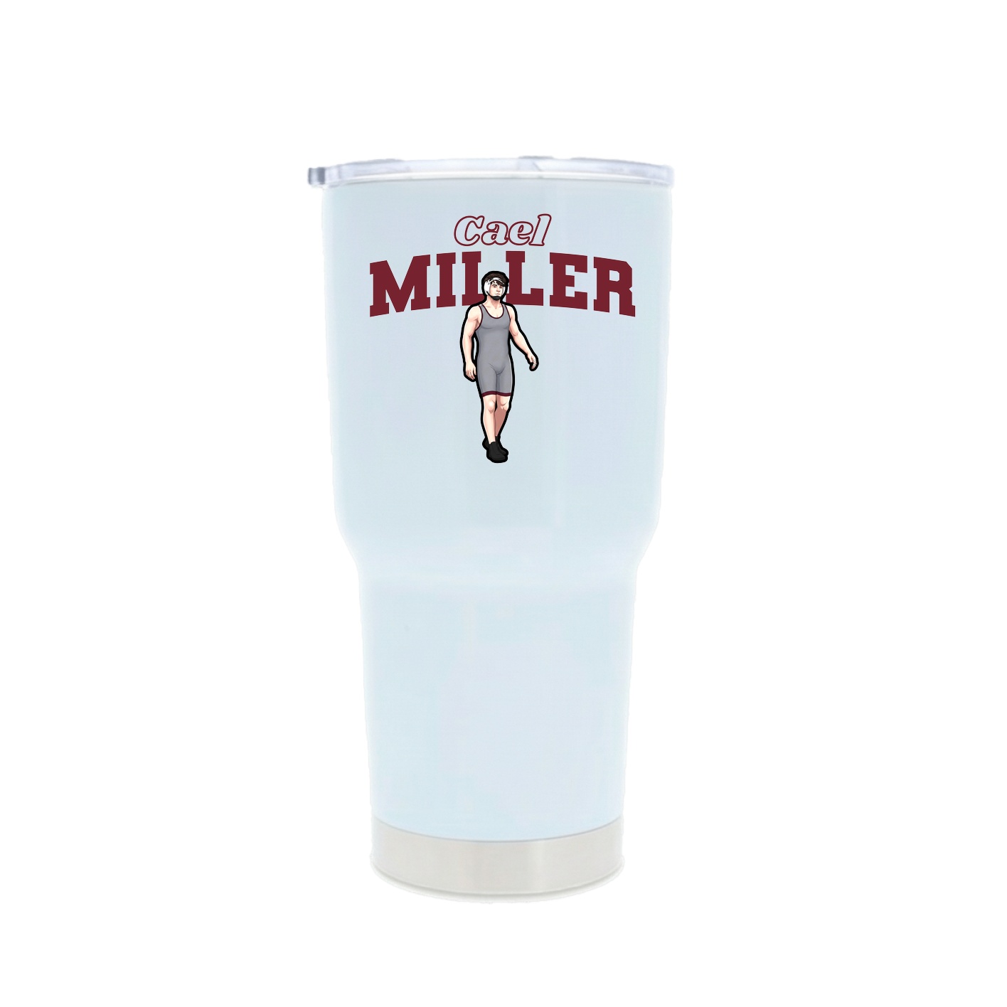 30oz Stainless Steel Tumbler — Name Arch in White