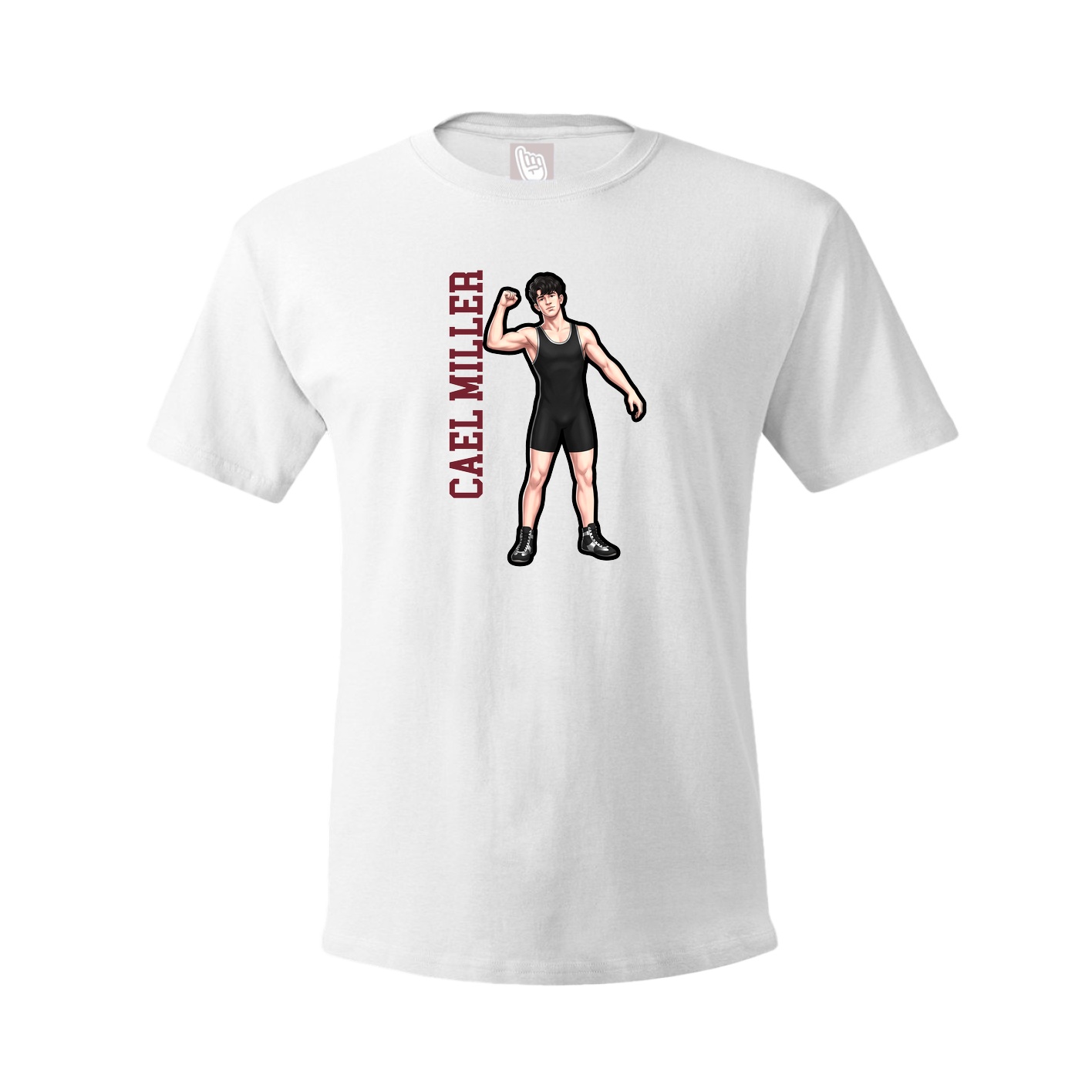 Youth Tee — Name Vertical in White