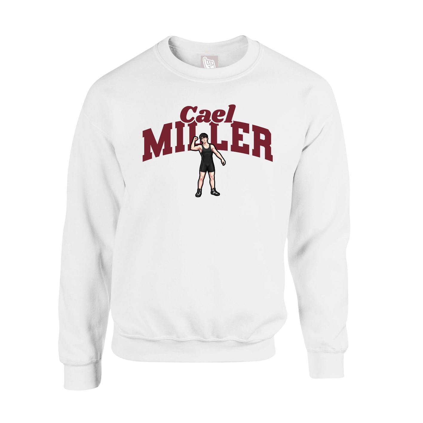 Fleece Crew — Signature Arch in White
