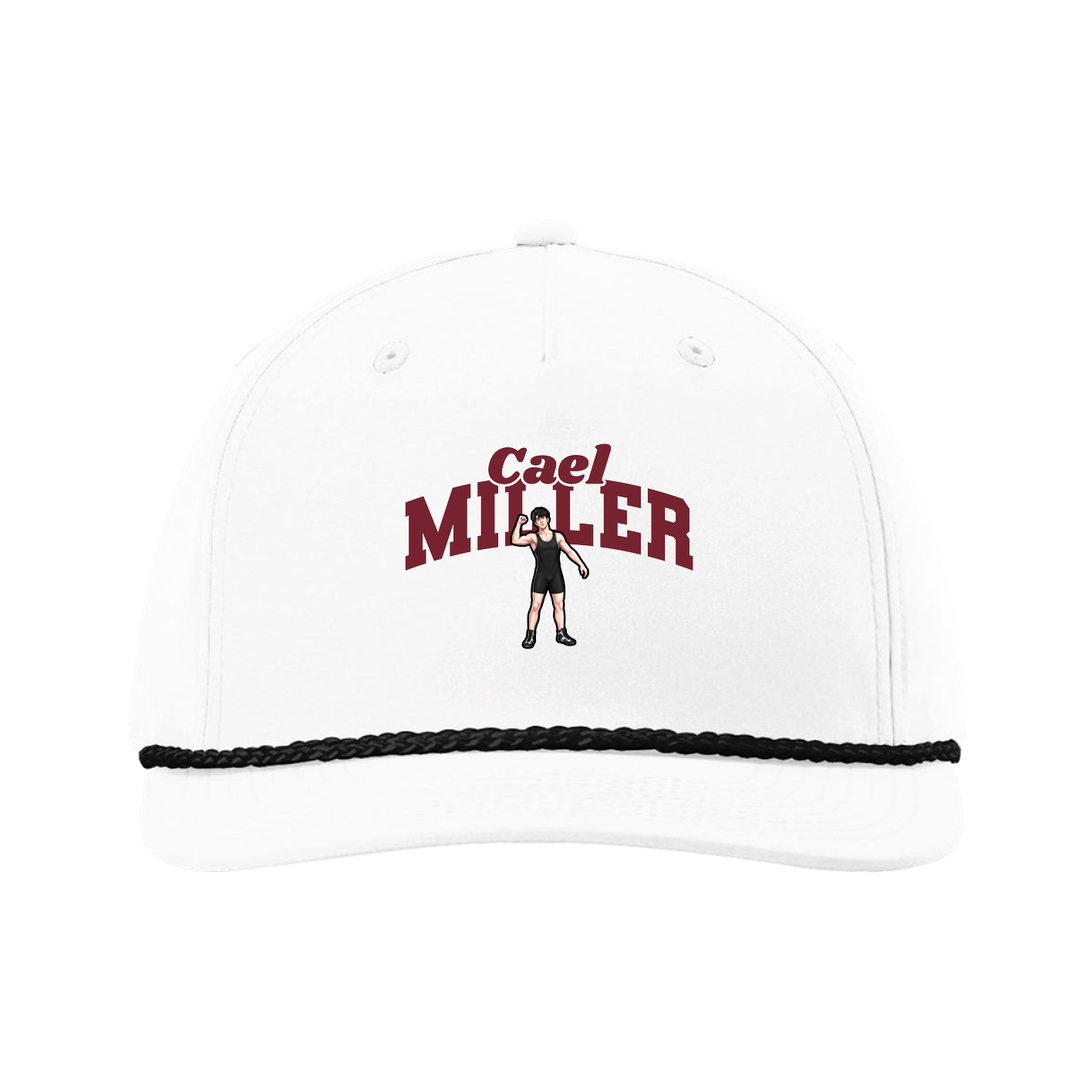 Five-Panel Classic Rope Cap — Signature Arch in White