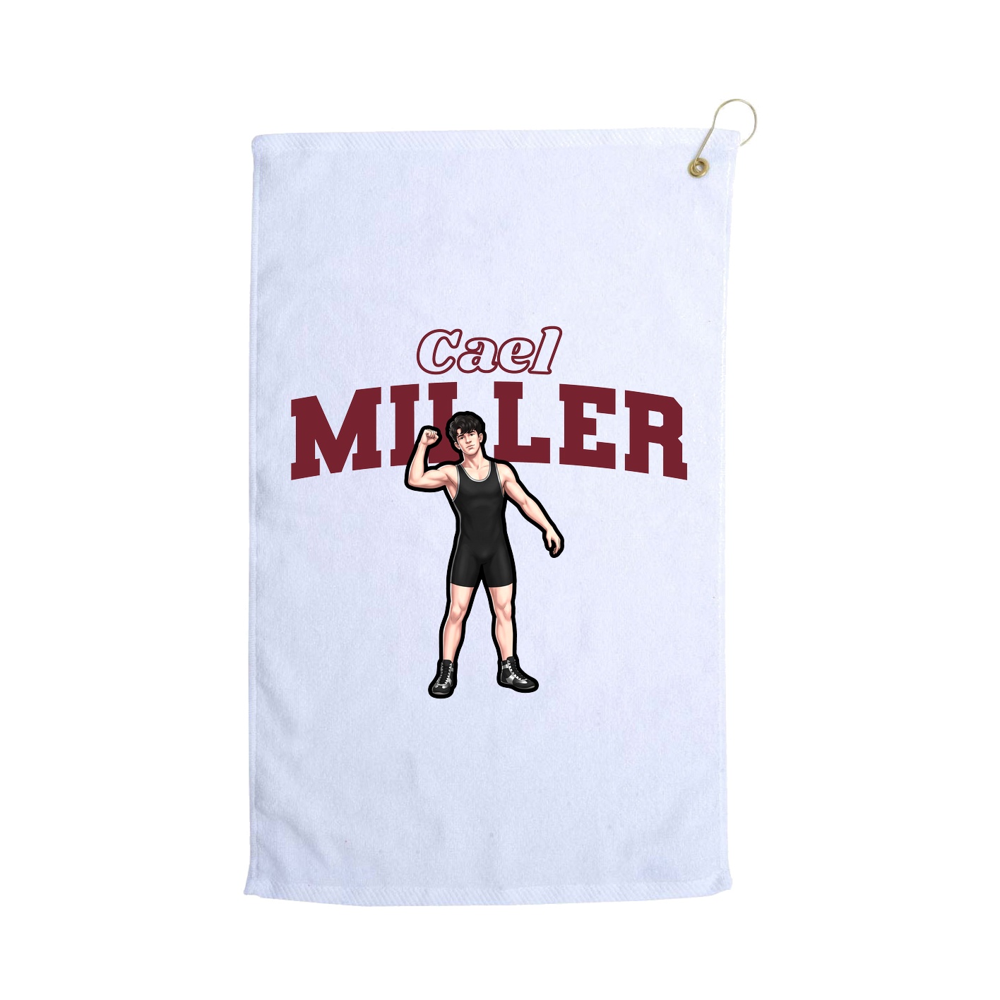 Golf Towel — Name Arch in White