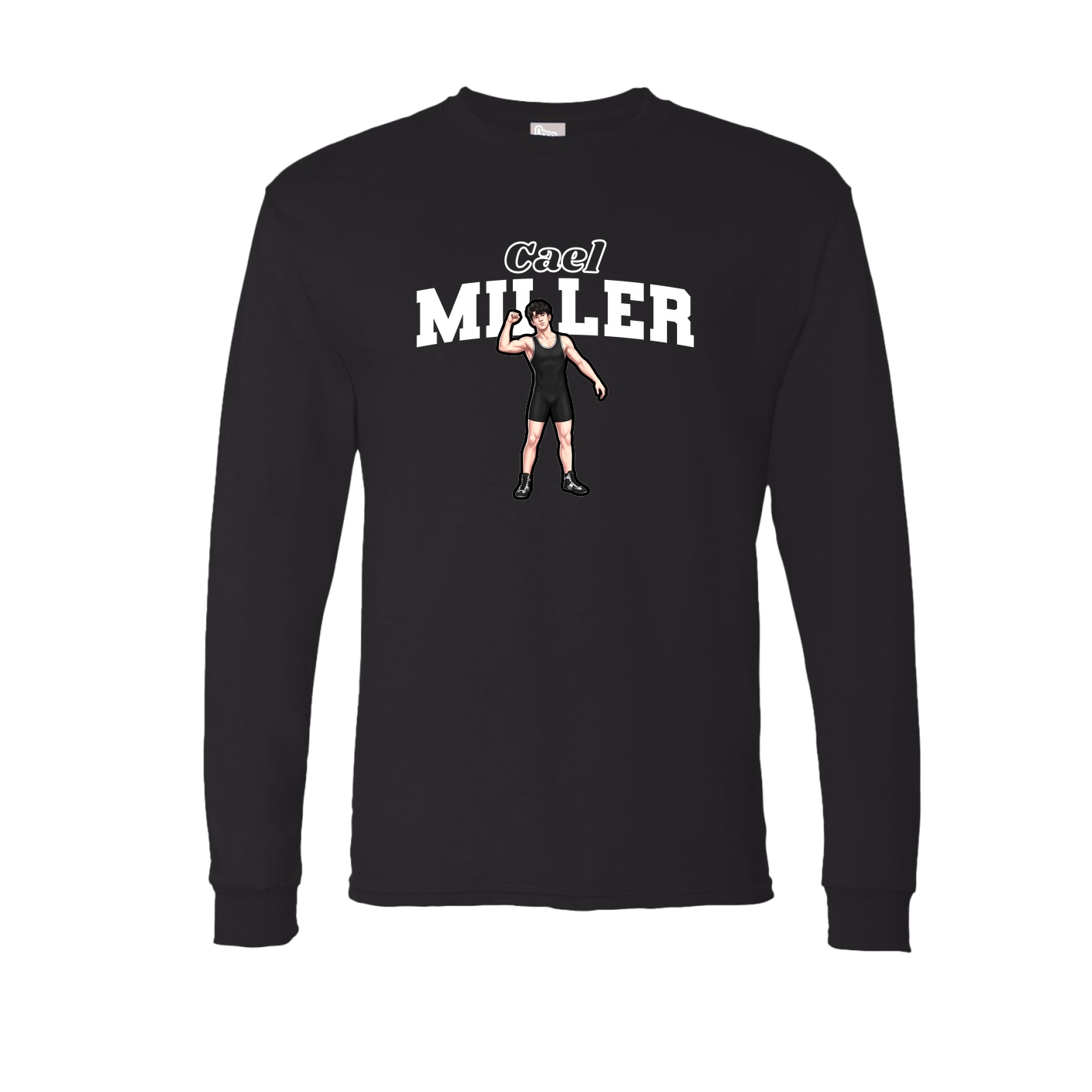 Long Sleeve Tee — Name Arch in Black