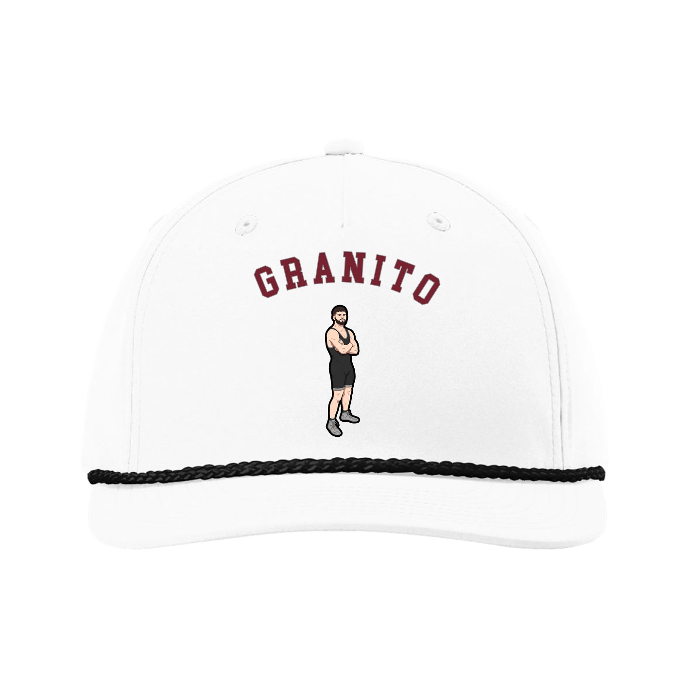 Five-Panel Classic Rope Cap — Shirsey Arch in White
