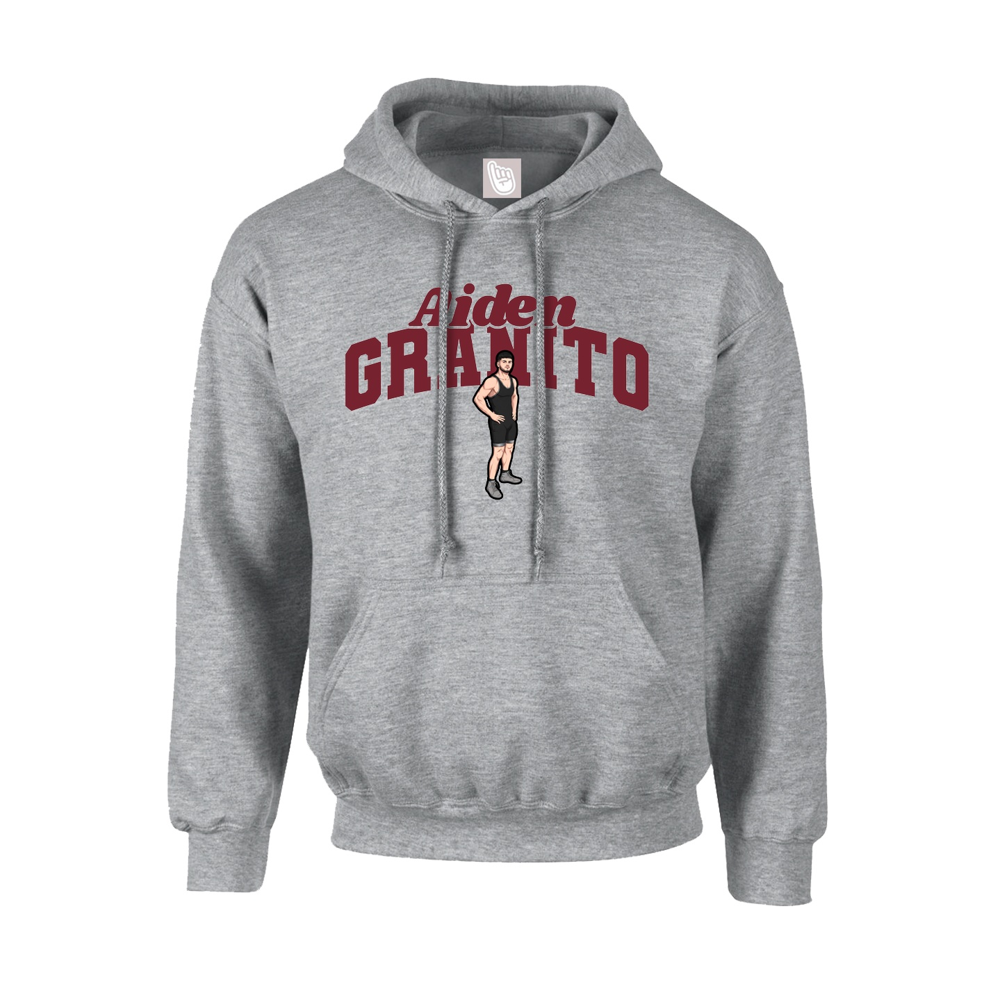 Youth Hoodie — Signature Arch in Grey