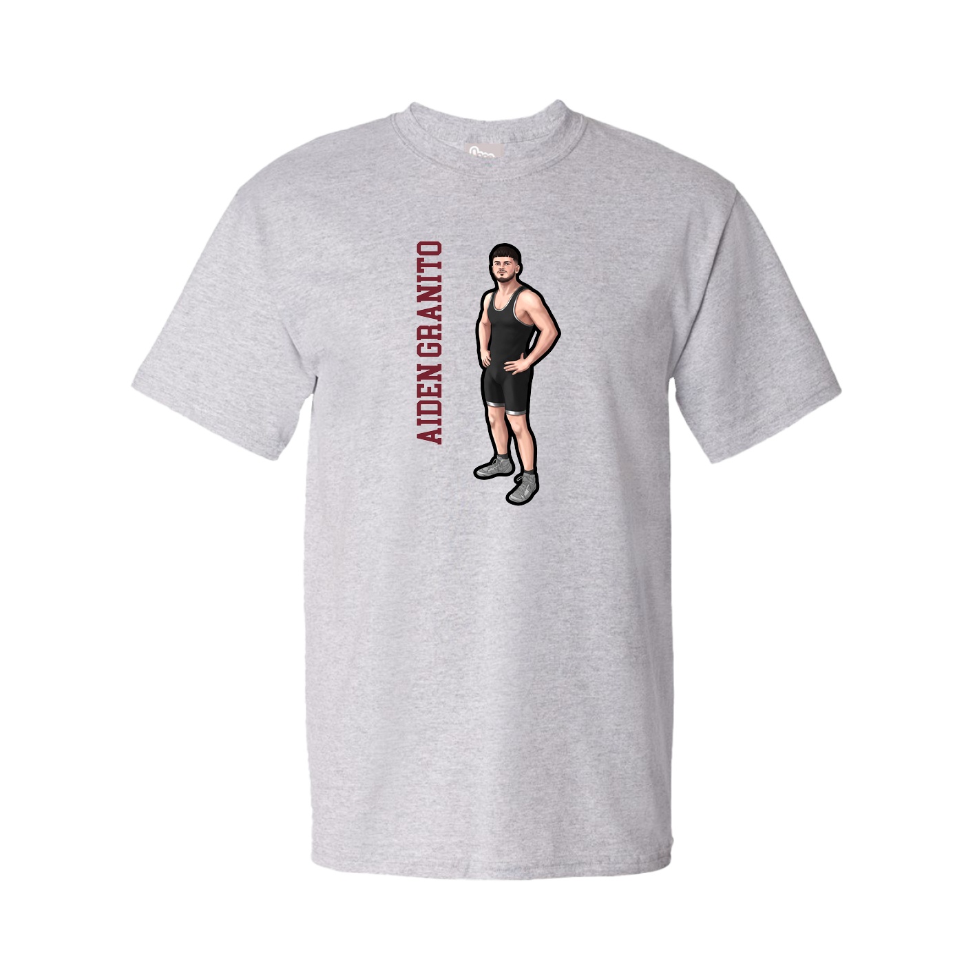 Tee — Name Vertical in Grey
