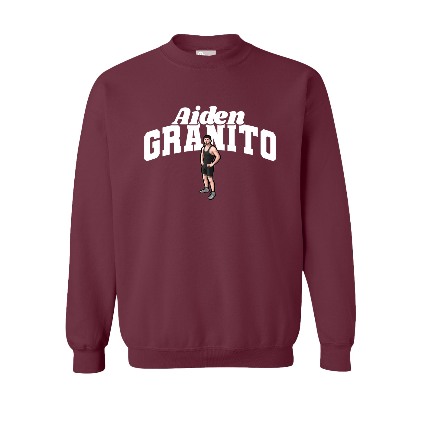 Fleece Crew — Signature Arch in Maroon