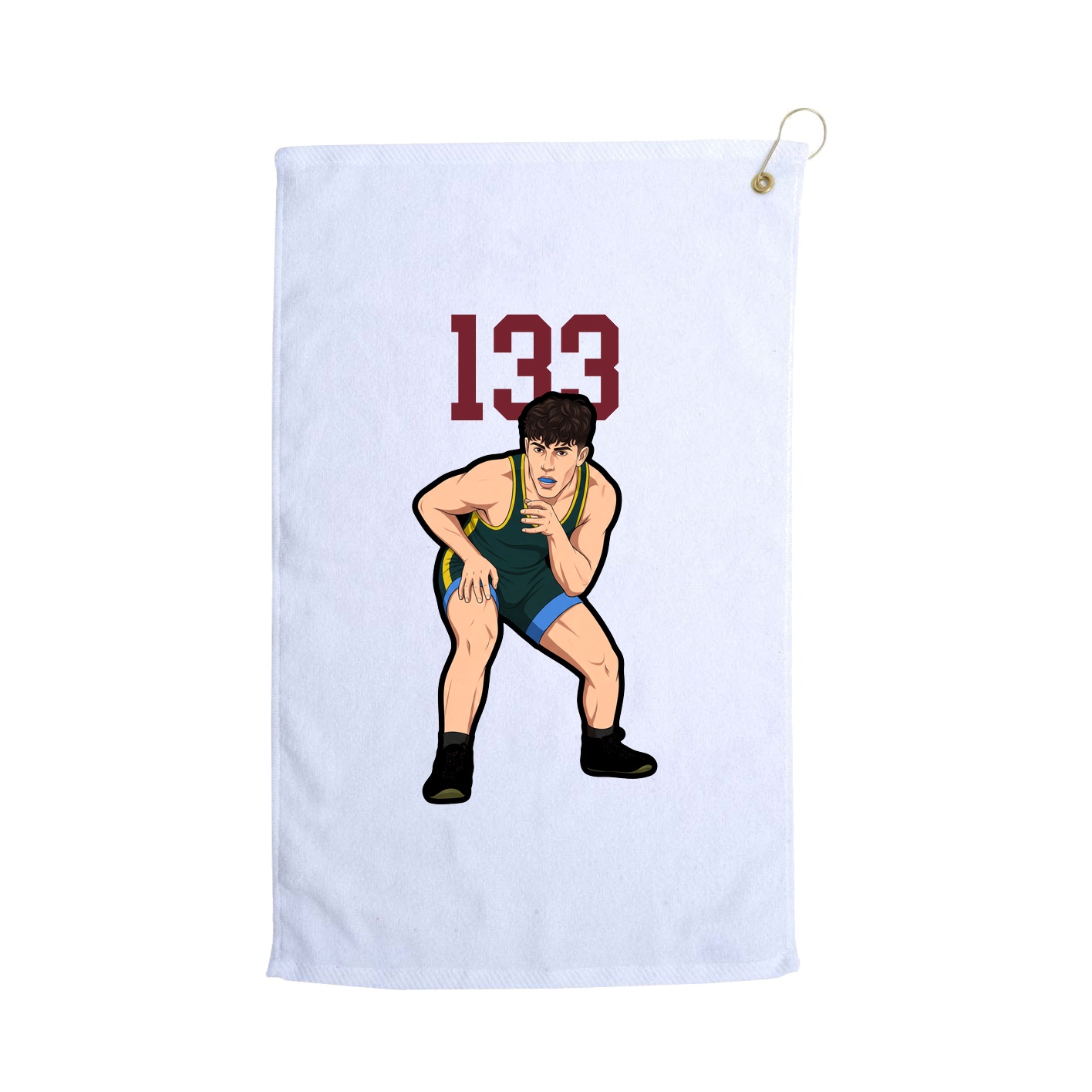 Golf Towel — Number Top in White
