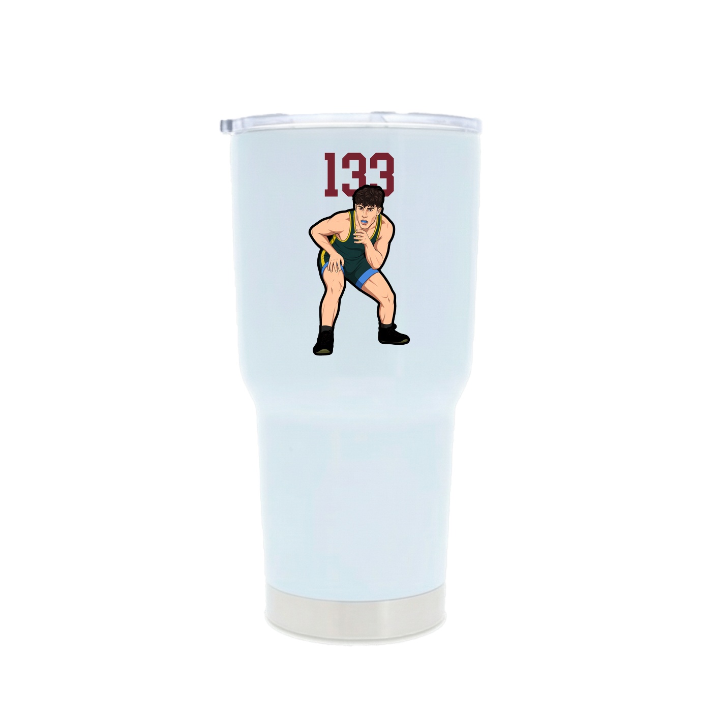 30oz Stainless Steel Tumbler — Number Top in White