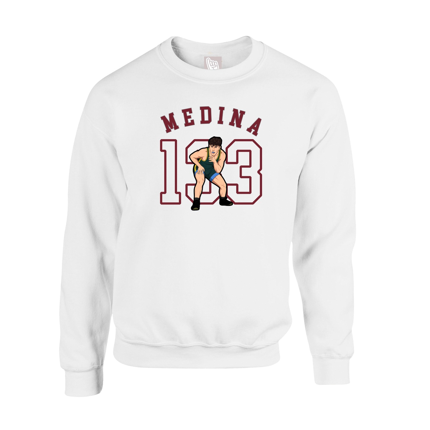 Fleece Crew — Shirsey Arch in White