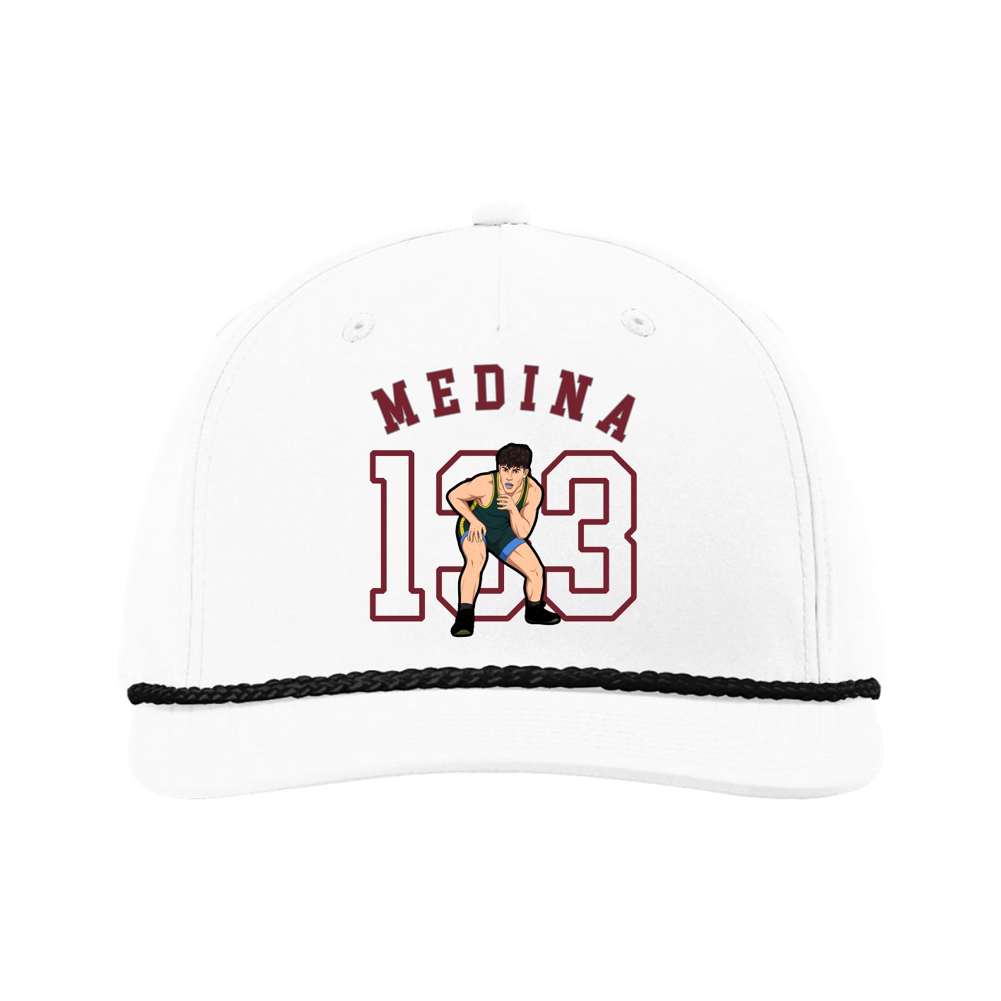 Five-Panel Classic Rope Cap — Shirsey Arch in White