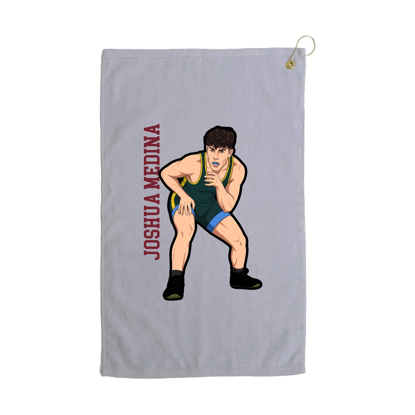 Golf Towel — Name Vertical in Grey