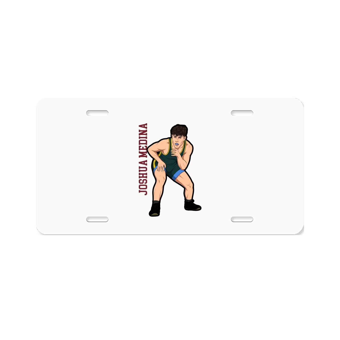 License Plate — Name Vertical in Classic
