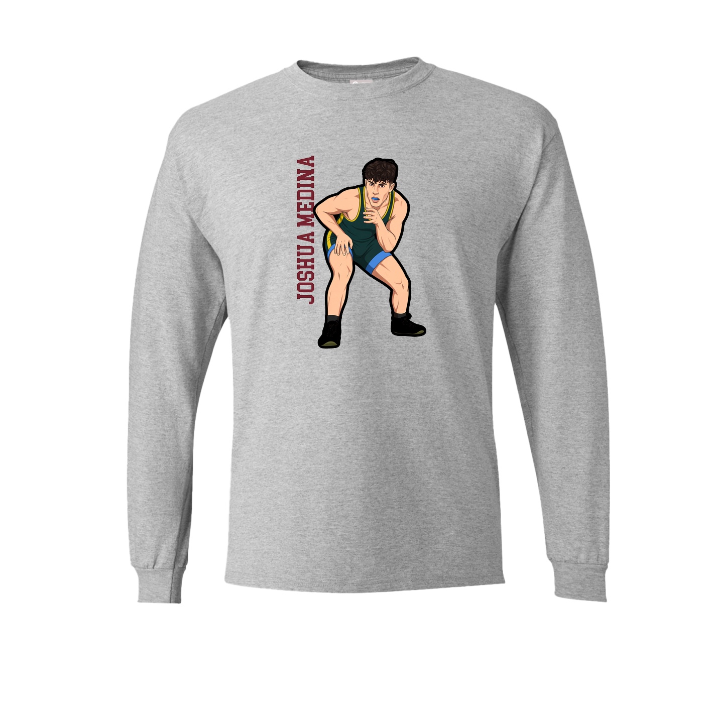 Long Sleeve Tee — Name Vertical in Grey
