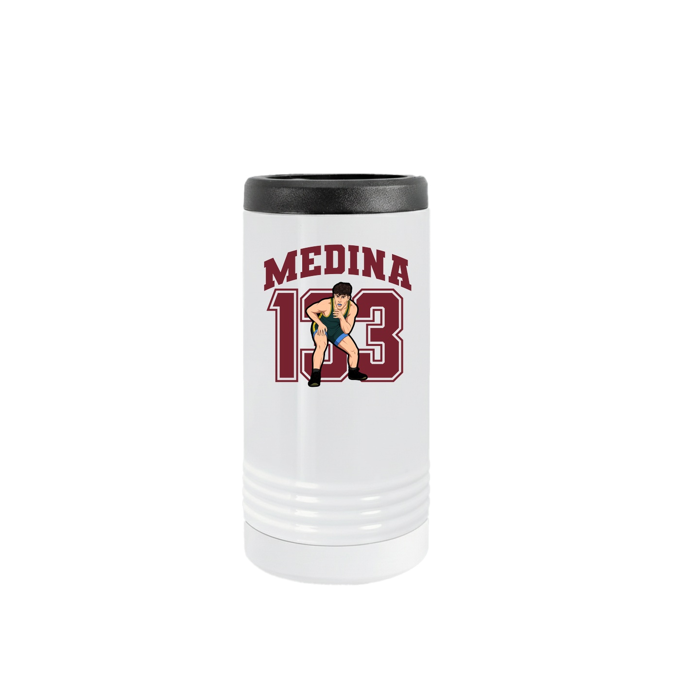 Slim Beverage Holder — Number in White