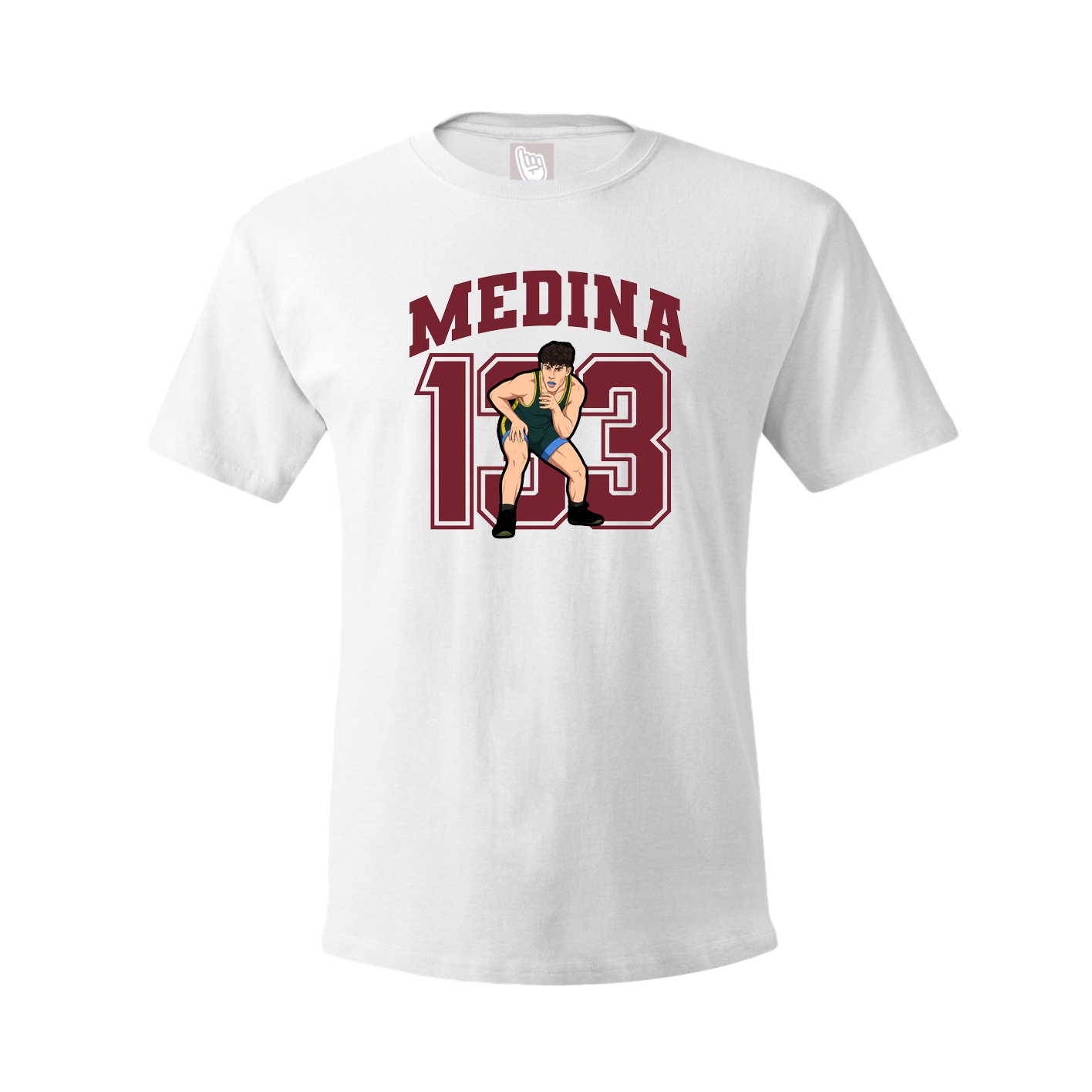 Youth Tee — Number in White