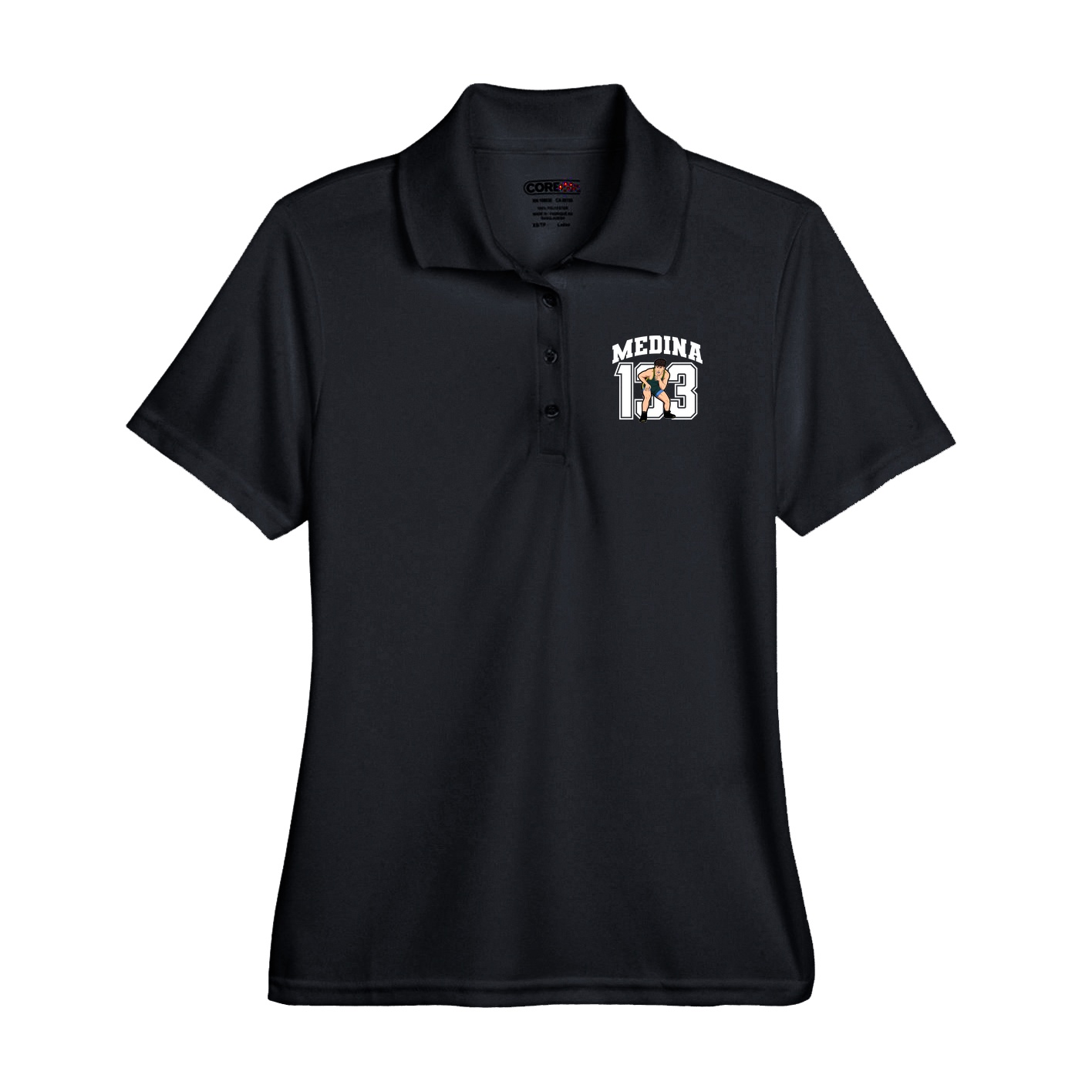 Performance Polo — Number in Black