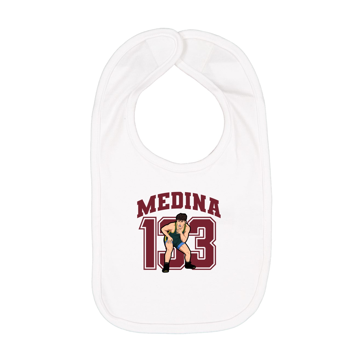 Infant Bib — Number in White