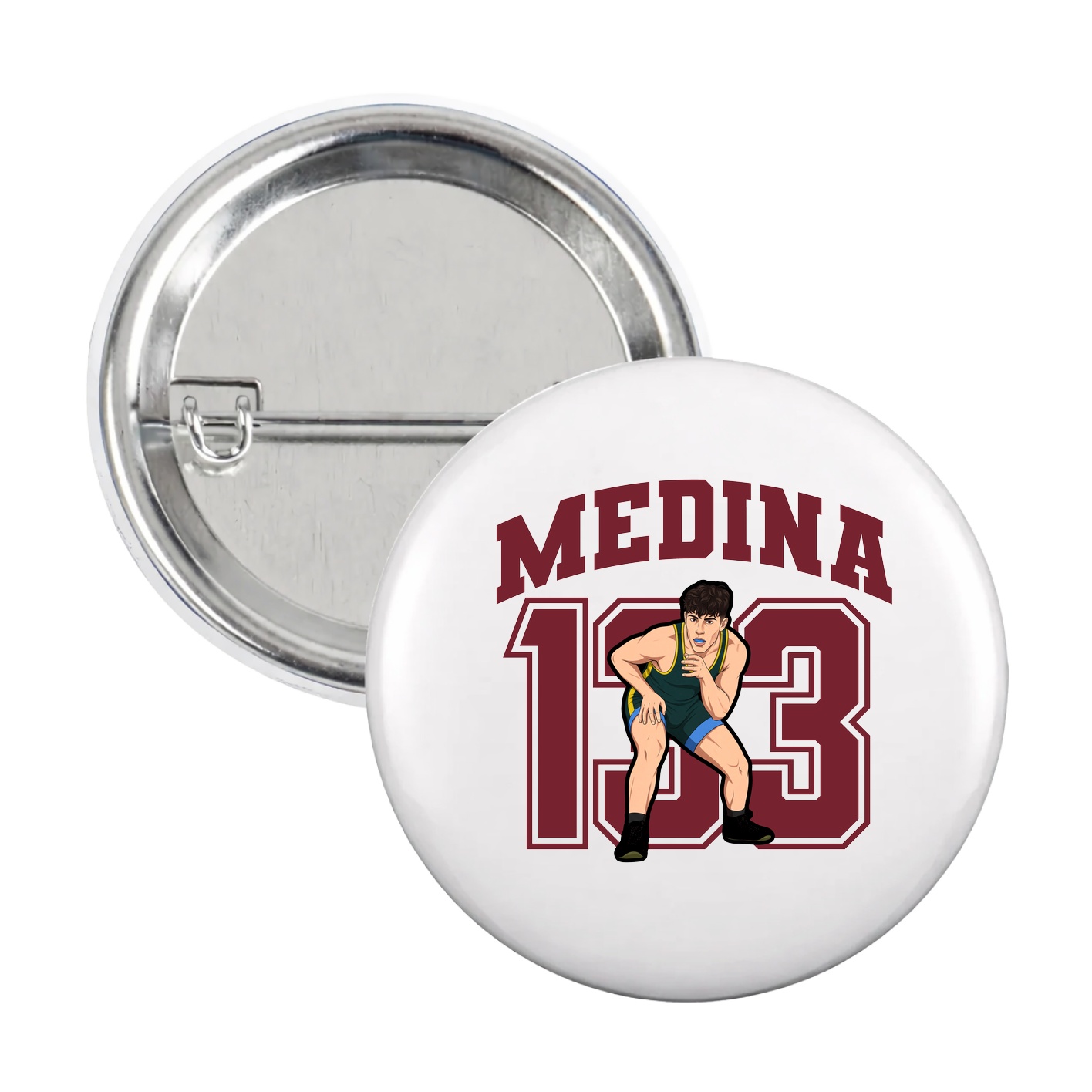 Game Day Button — Number in White