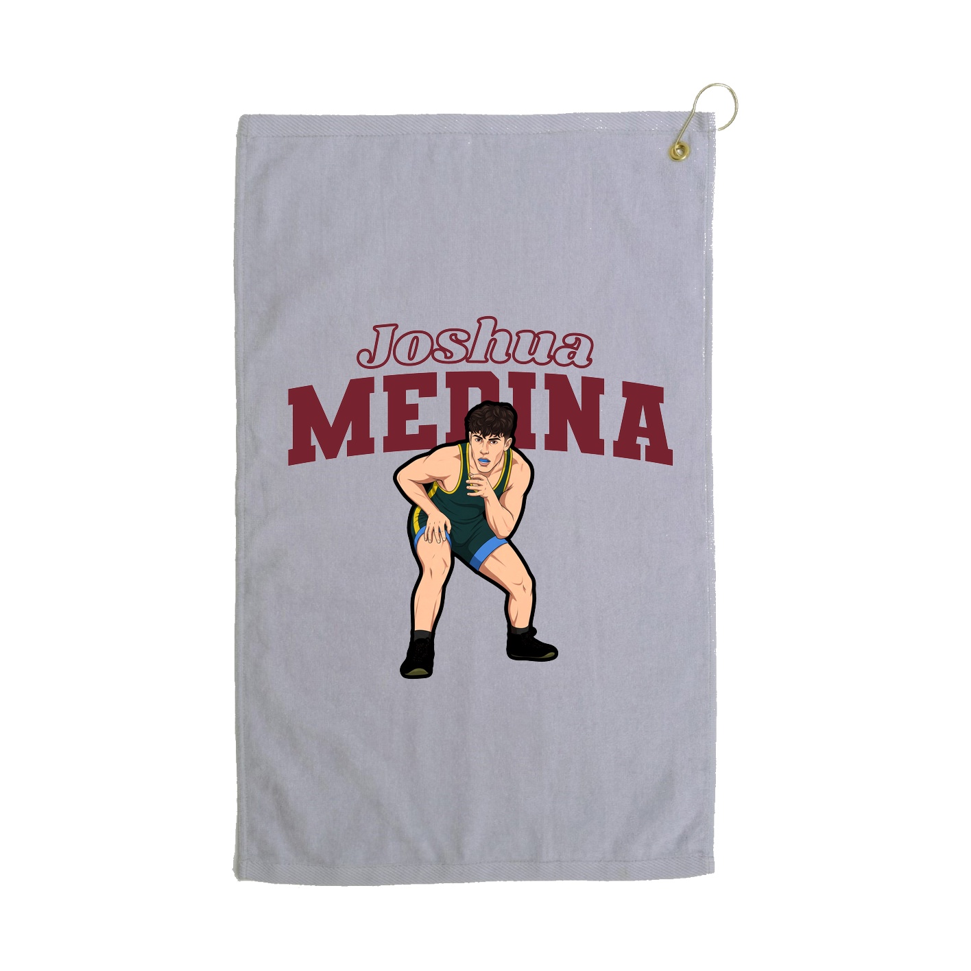 Golf Towel — Name Arch in Grey