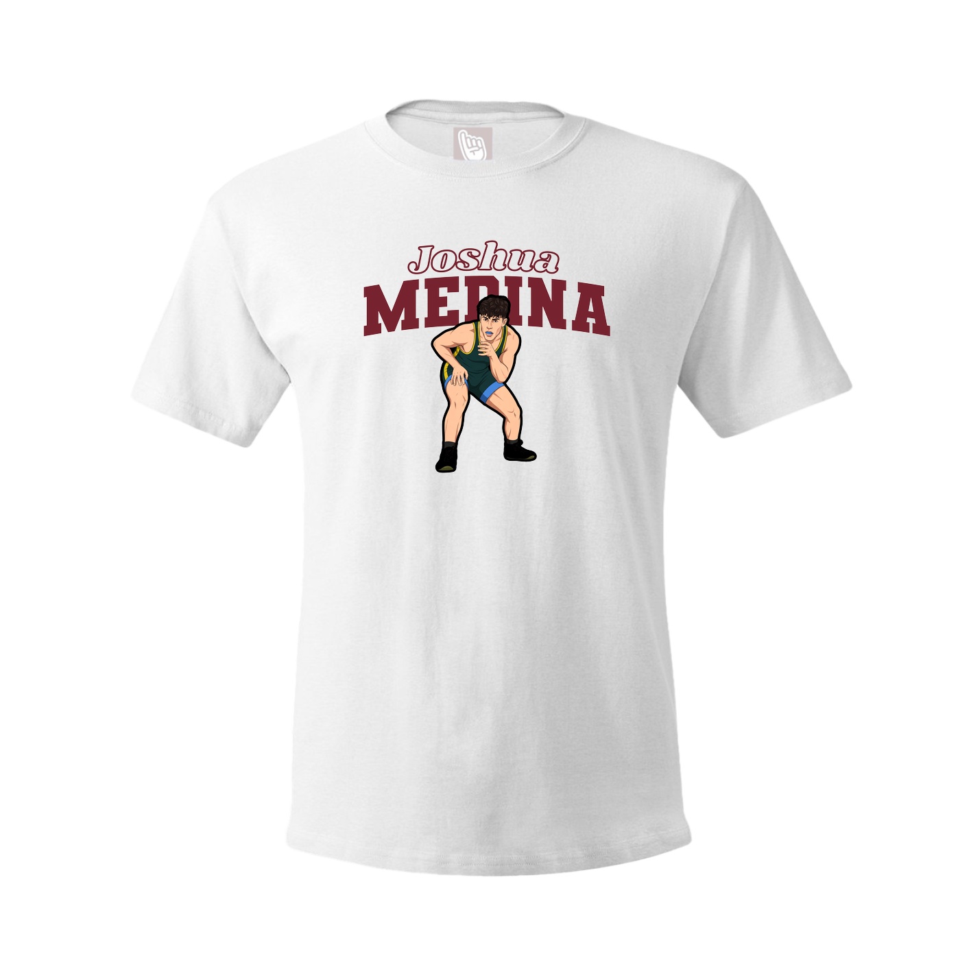 Youth Tee — Name Arch in White