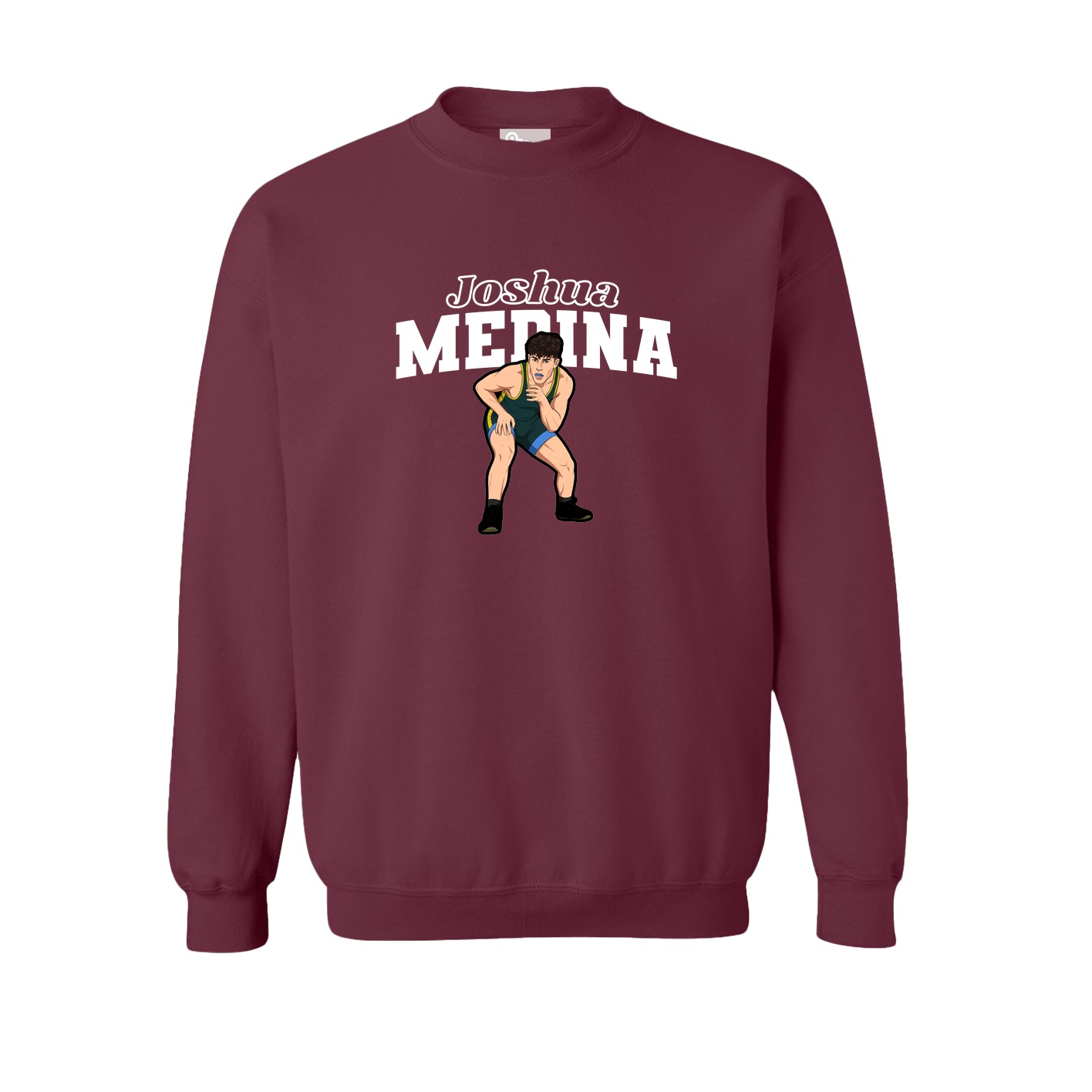 Fleece Crew — Name Arch in Maroon