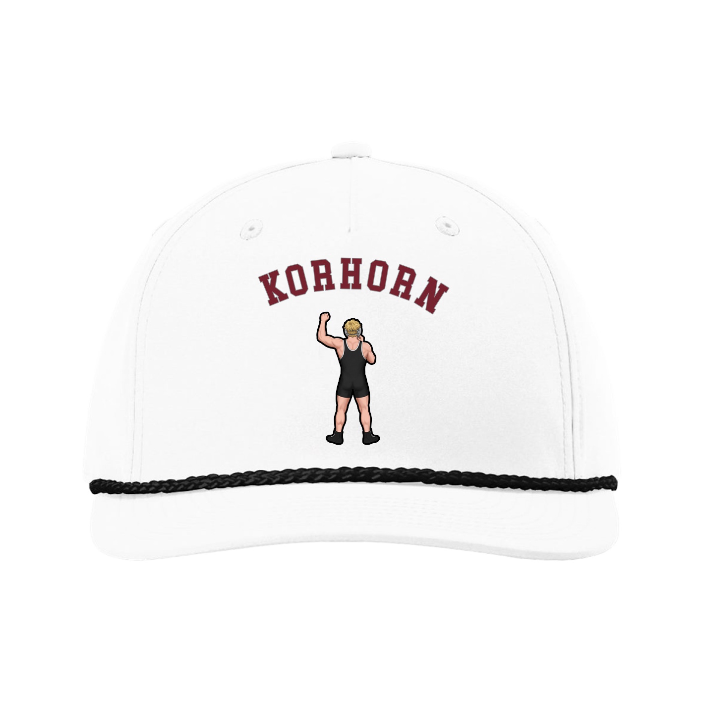 Five-Panel Classic Rope Cap — Shirsey Arch in White