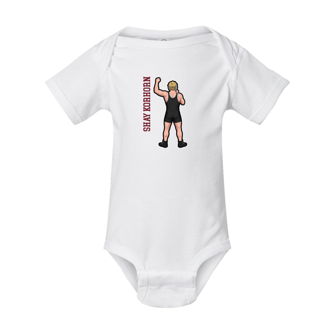 Baby Onesie — Name Vertical in White