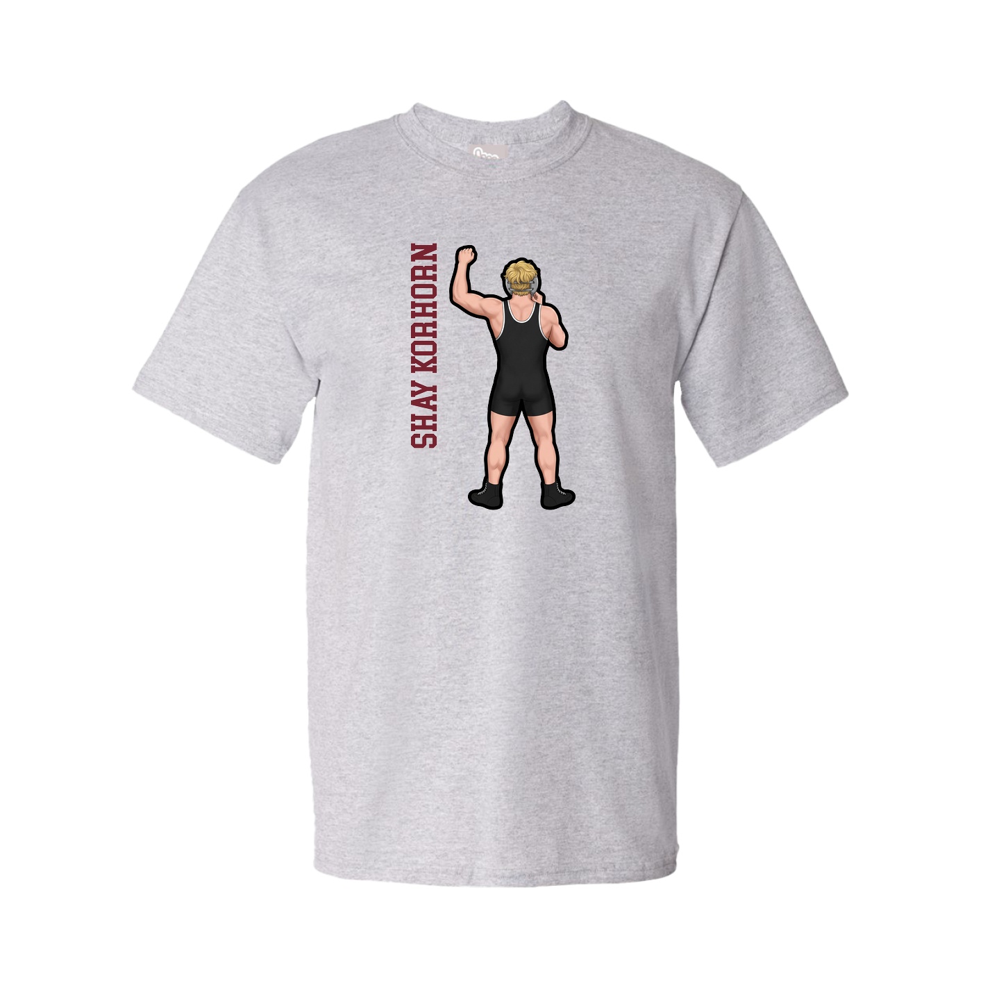 Tee — Name Vertical in Grey