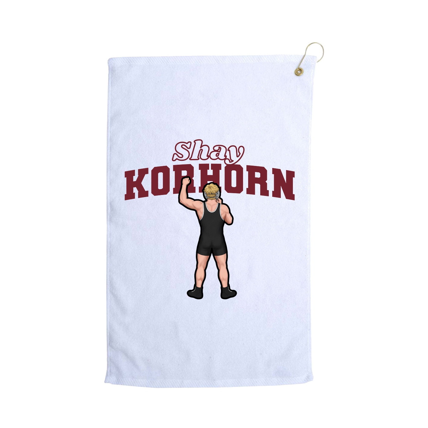 Golf Towel — Name Arch in White
