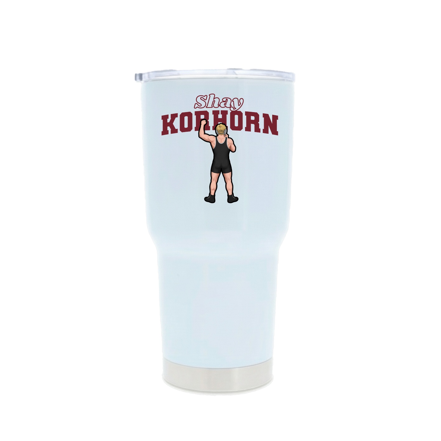 30oz Stainless Steel Tumbler — Name Arch in White