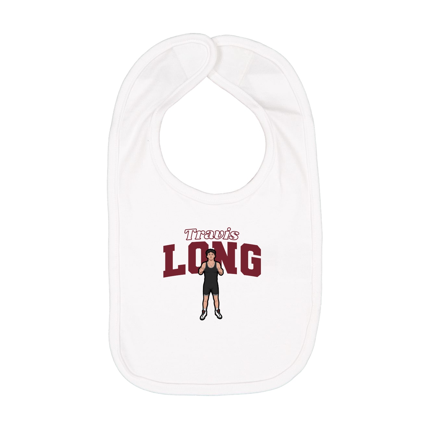 Infant Bib — Name Arch in White