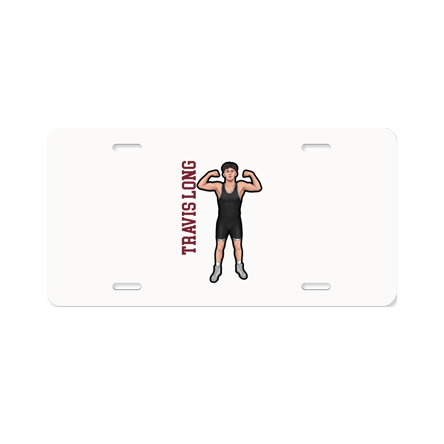 License Plate — Name Vertical in Classic