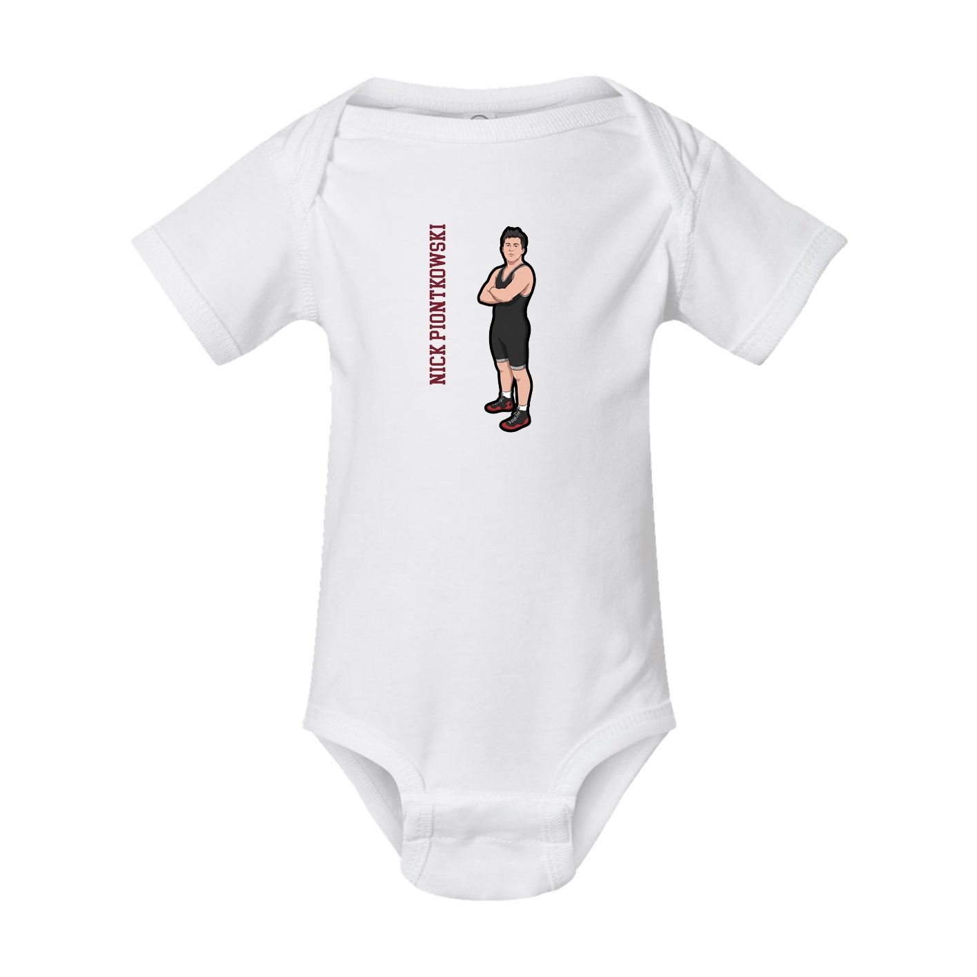 Baby Onesie — Name Vertical in White