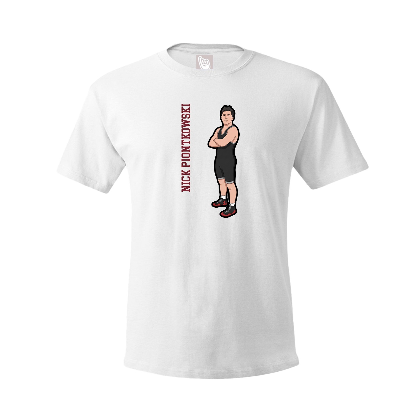 Youth Tee — Name Vertical in White
