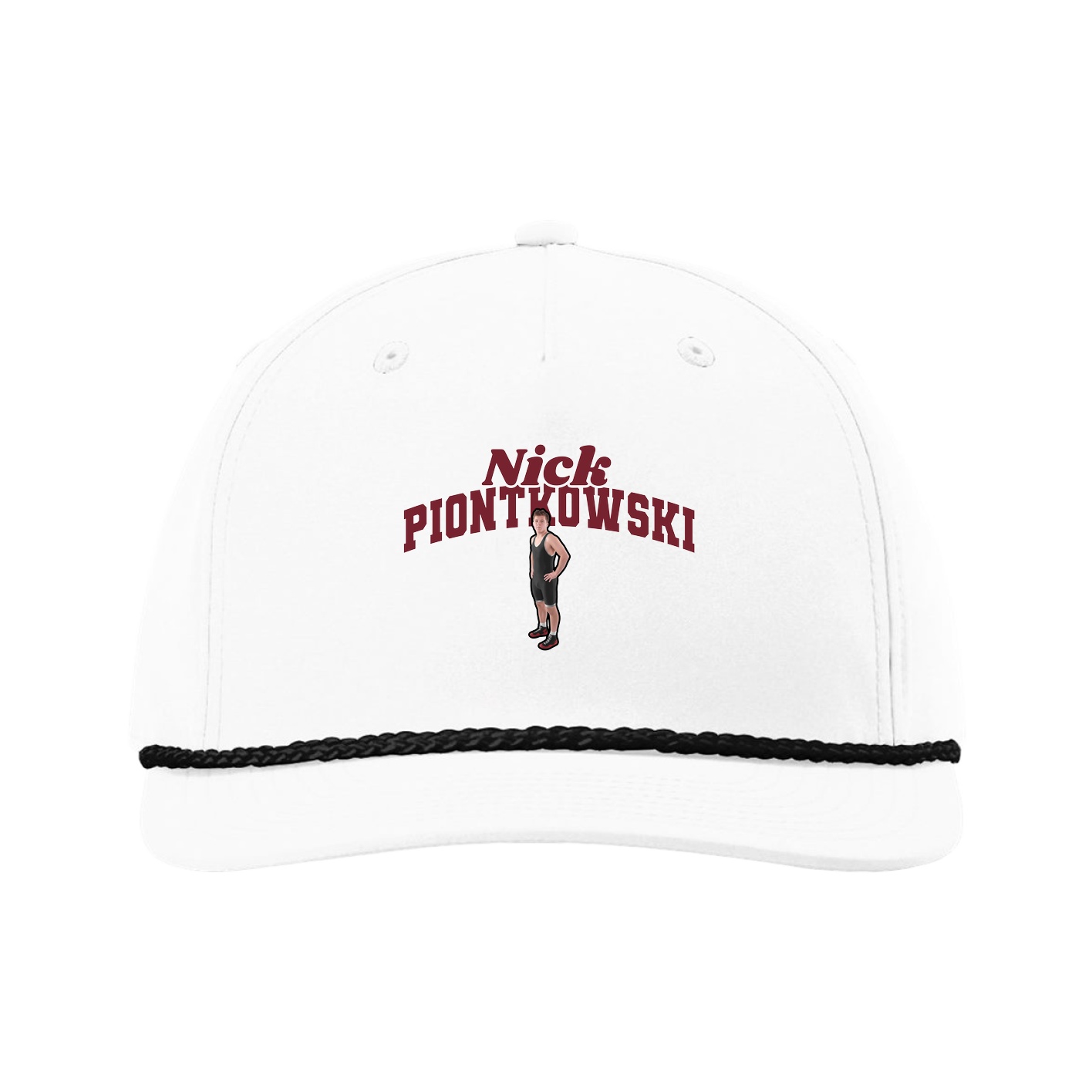 Five-Panel Classic Rope Cap — Signature Arch in White