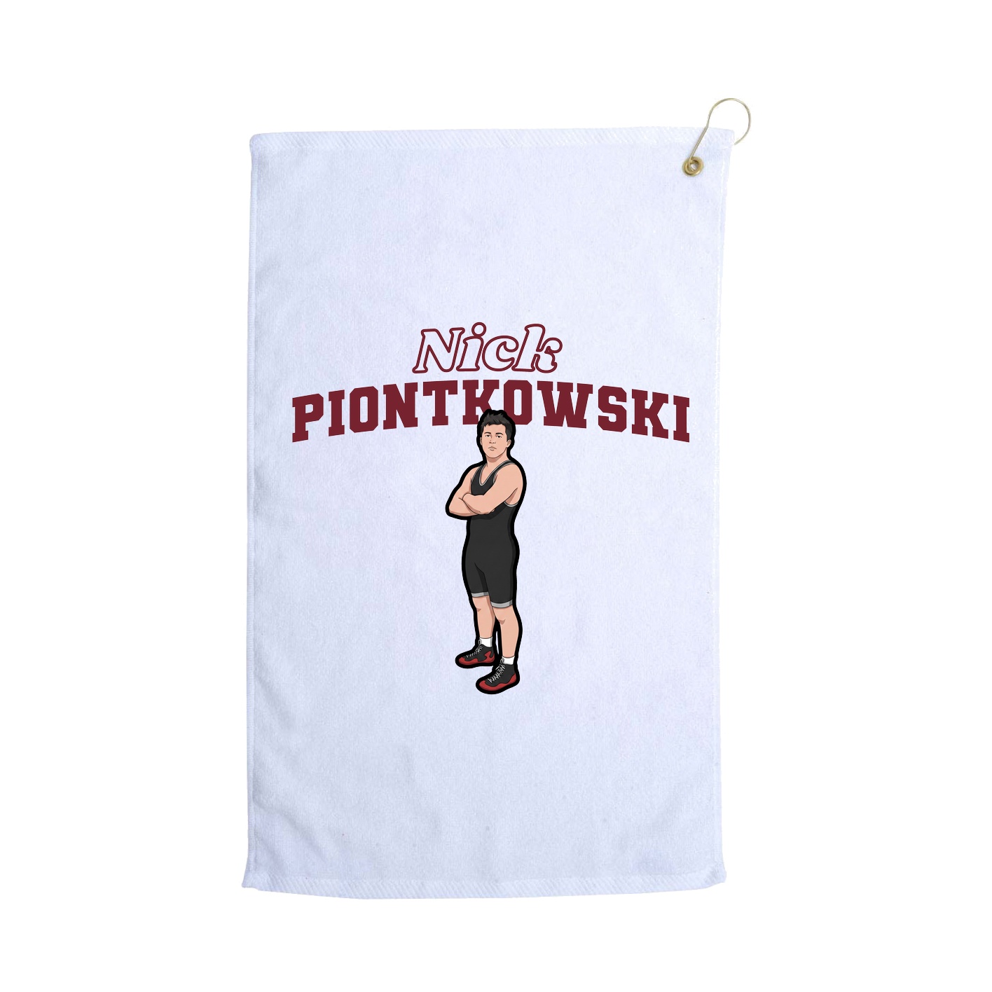 Golf Towel — Name Arch in White