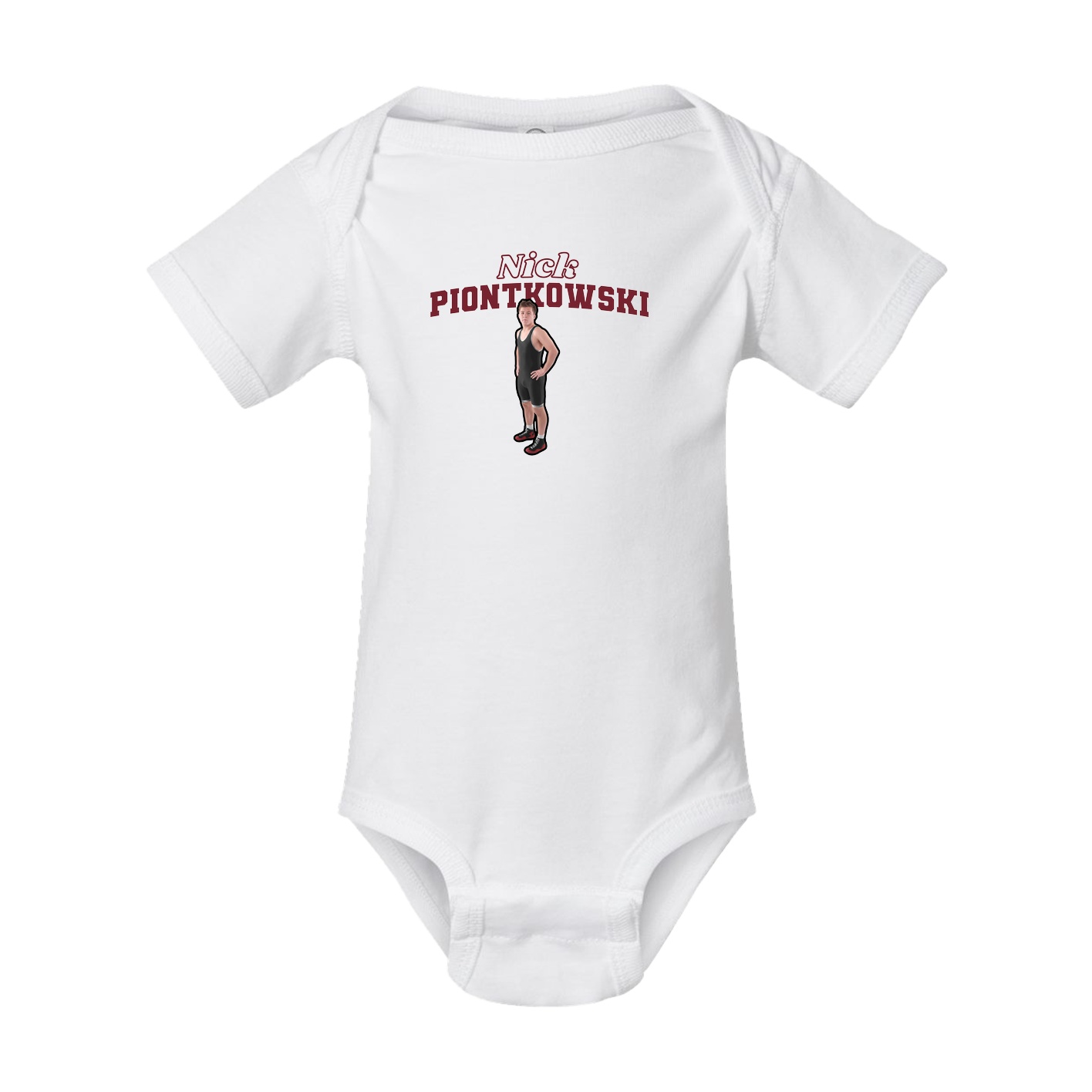 Baby Onesie — Name Arch in White