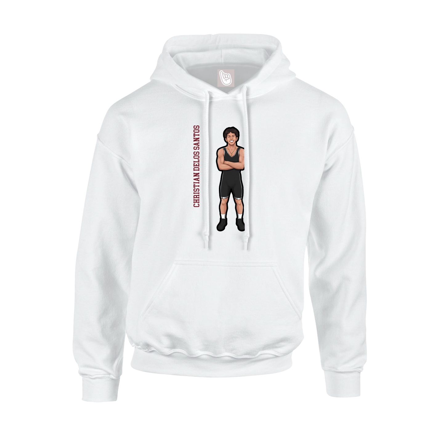 Hoodie — Name Vertical in White